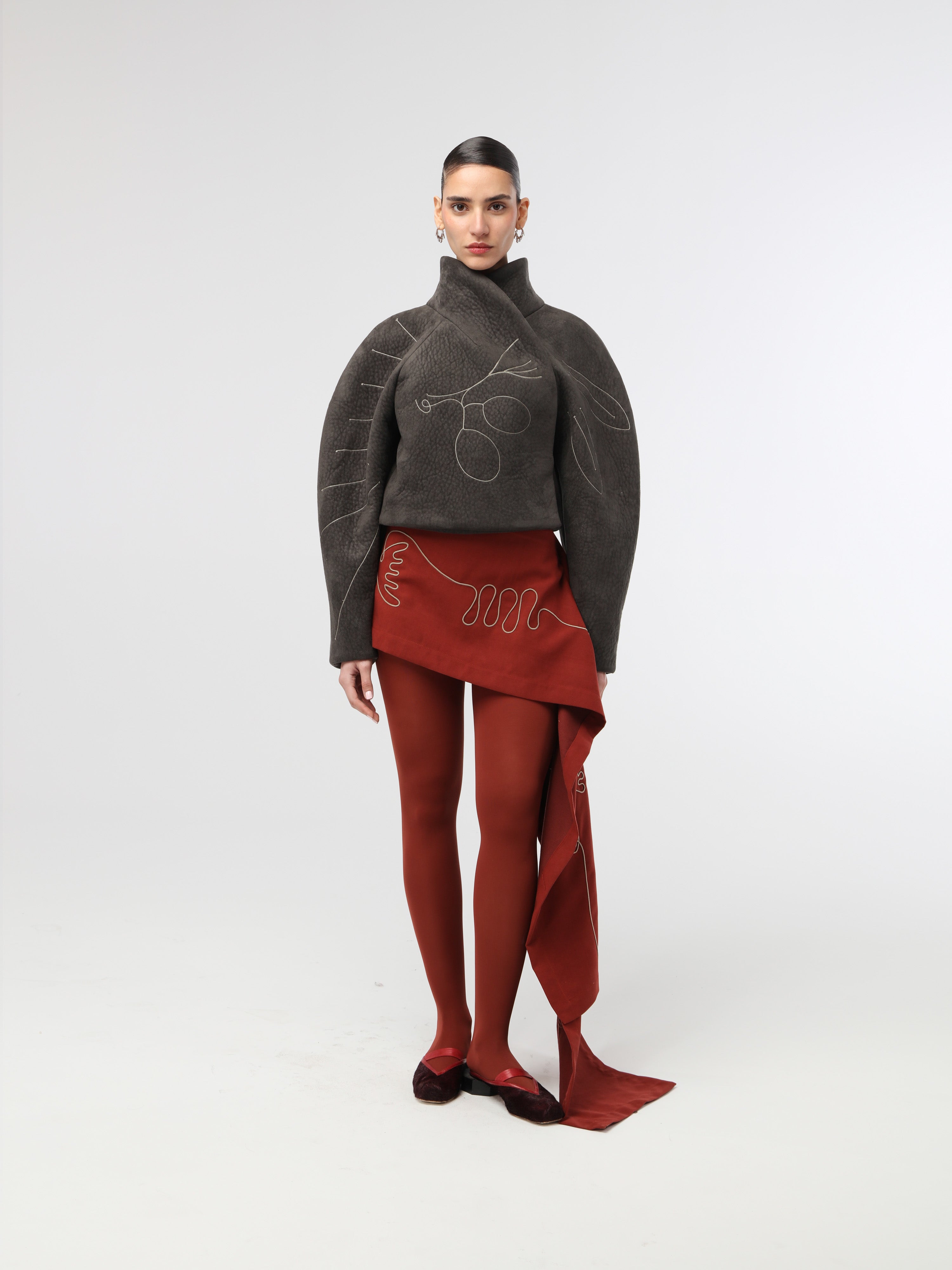 Flag Wrap Skirt/Scarf - Brick