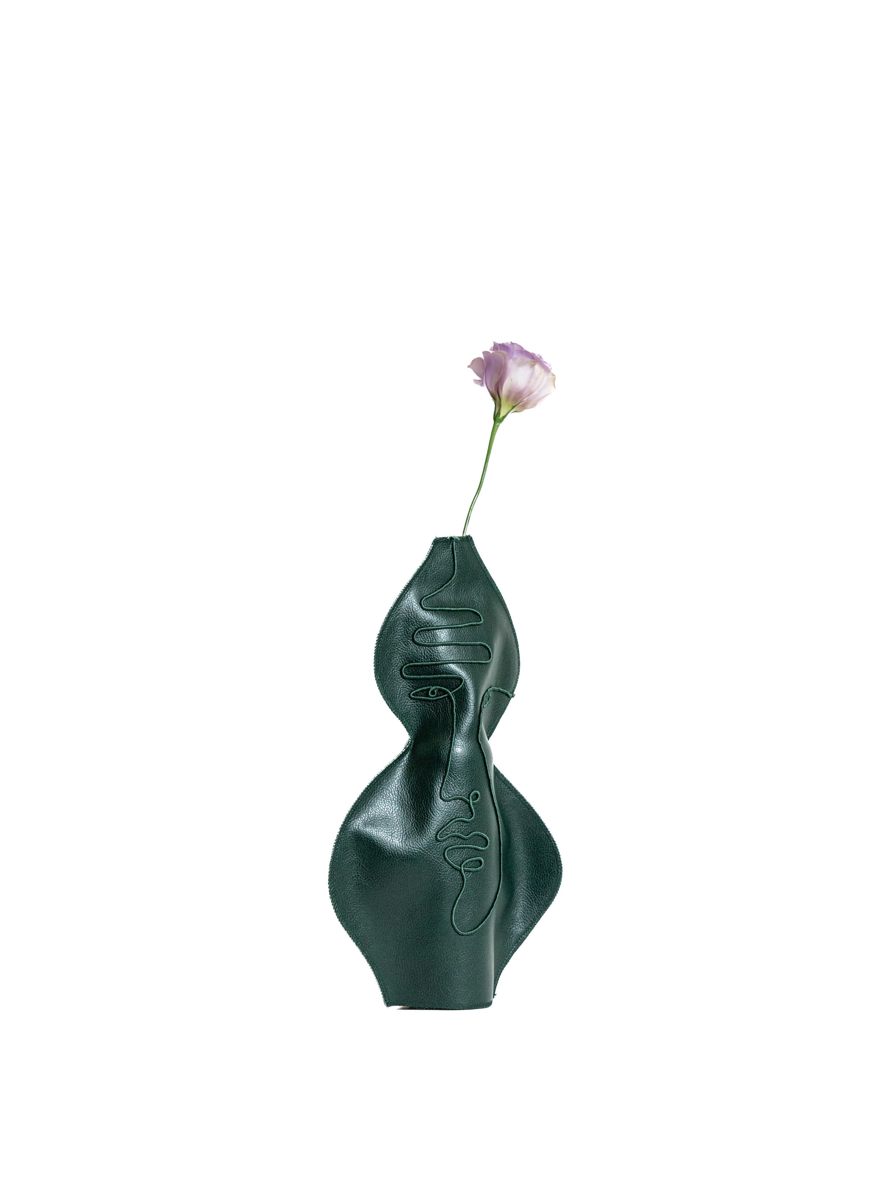 The Curved Face Vase - Green