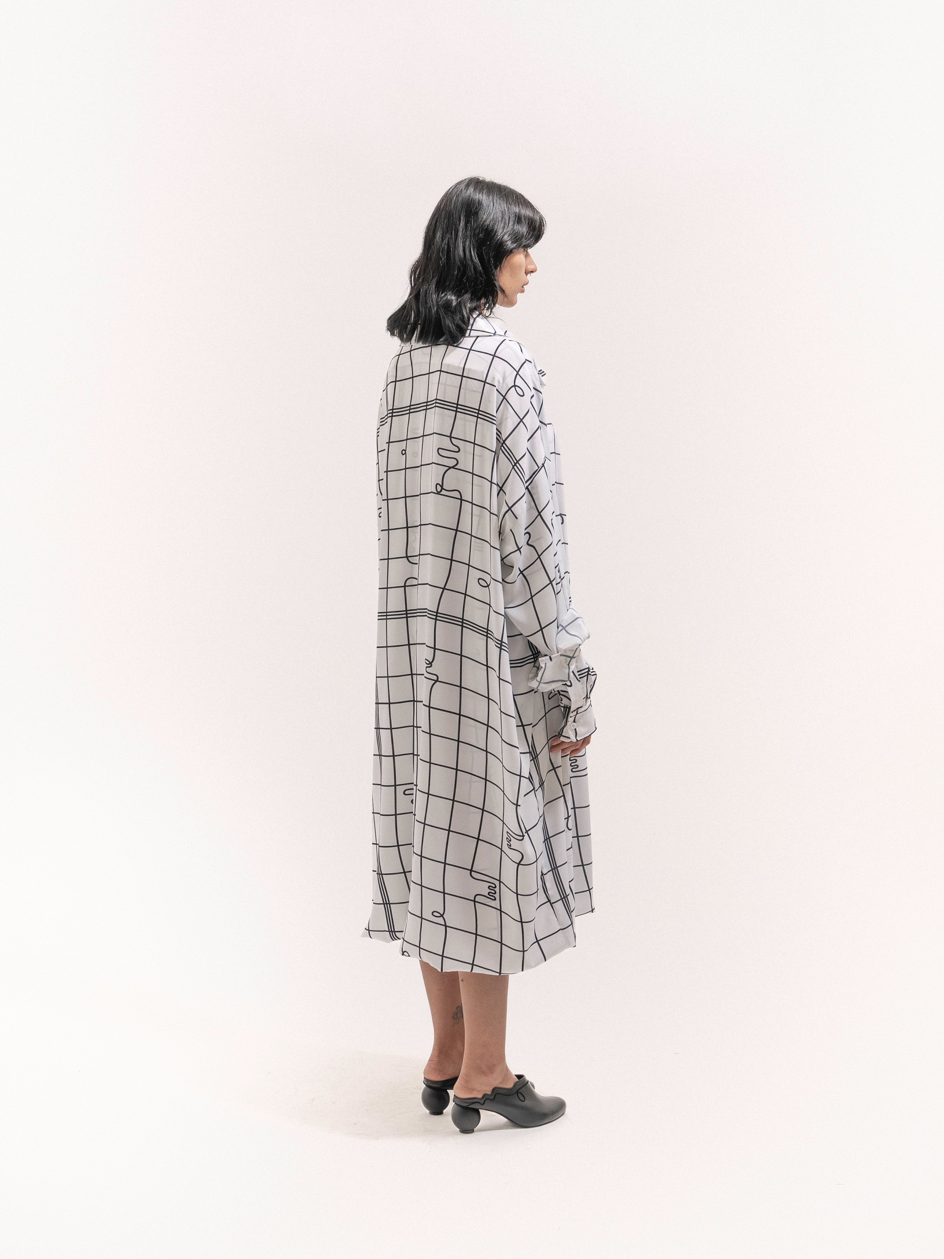 Grid Print Double shirt