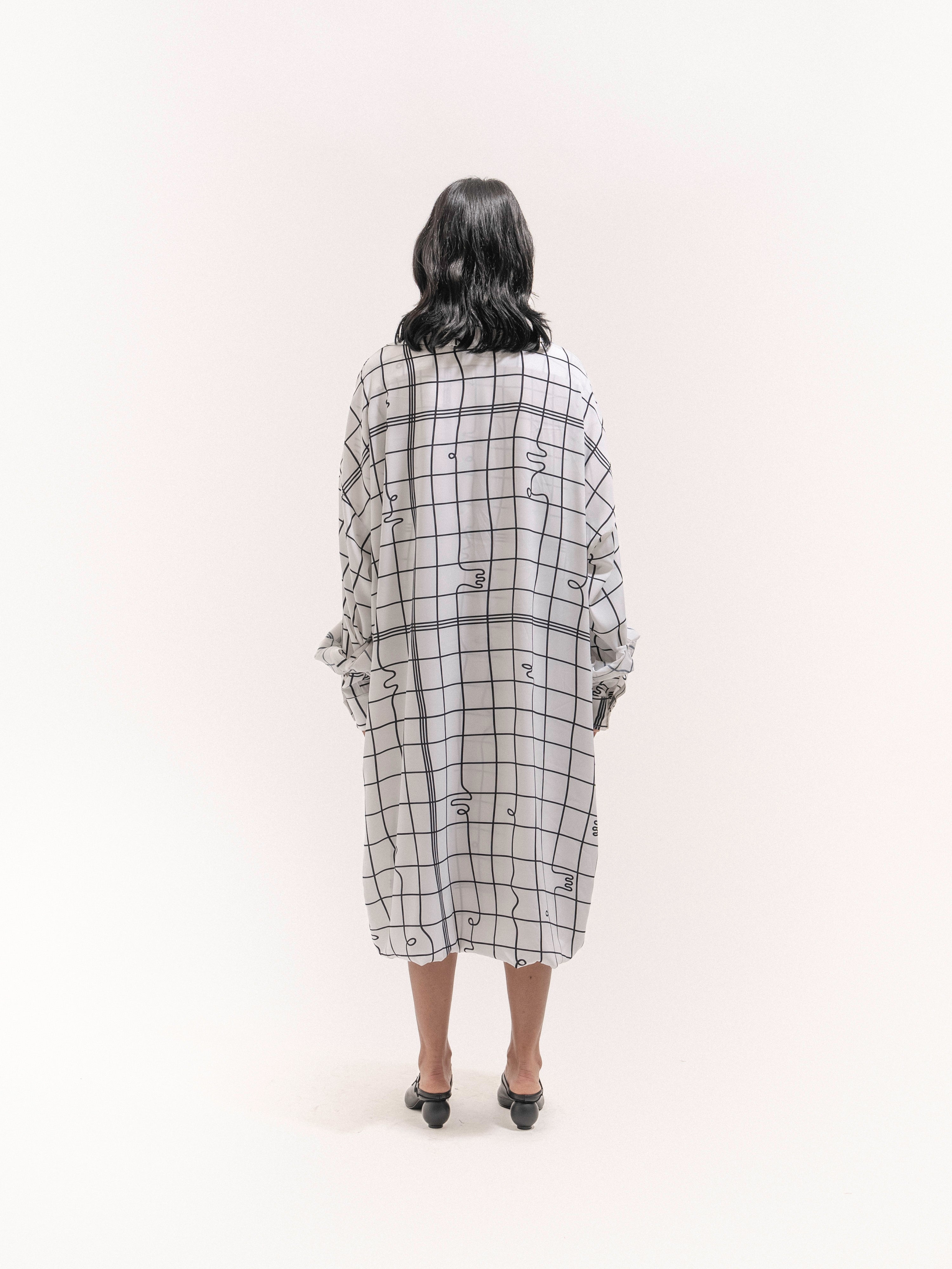 Grid Print Double shirt
