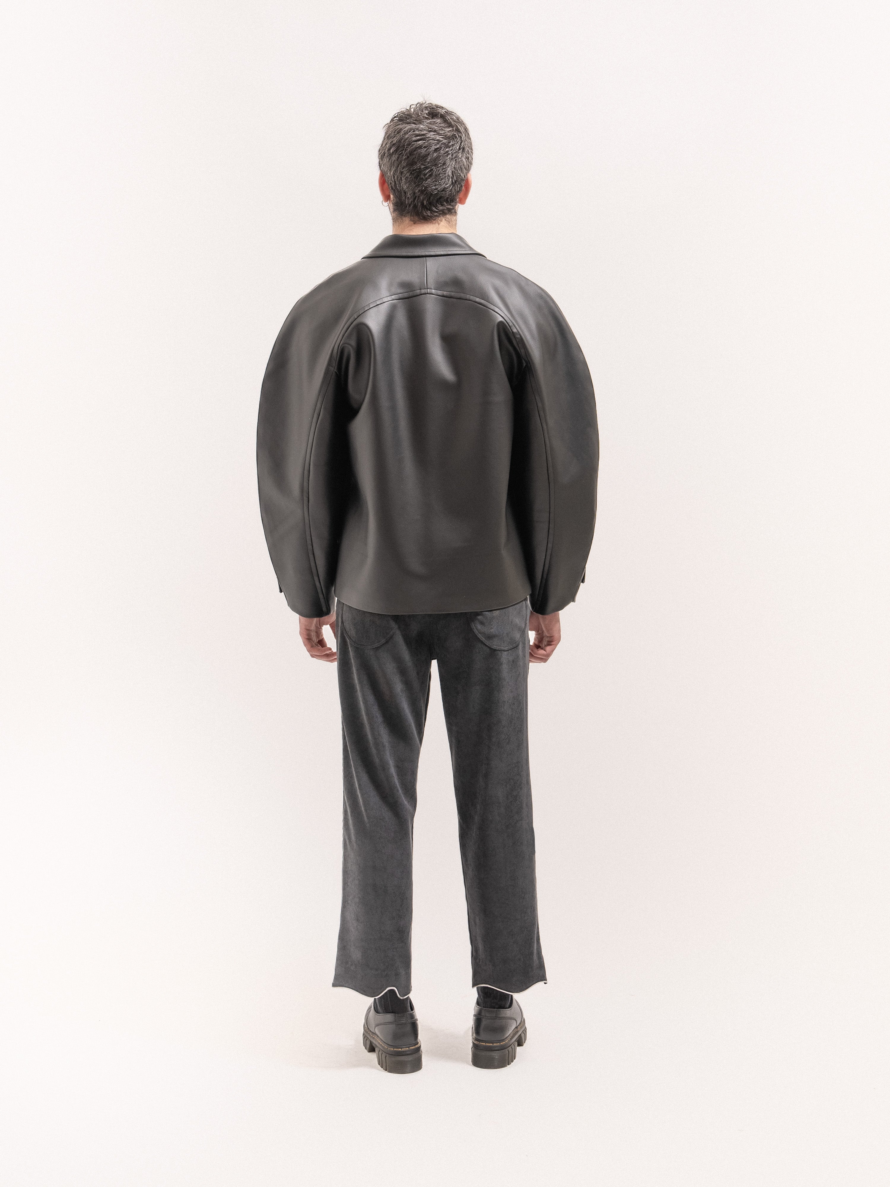 Leather Circle Jacket - Black