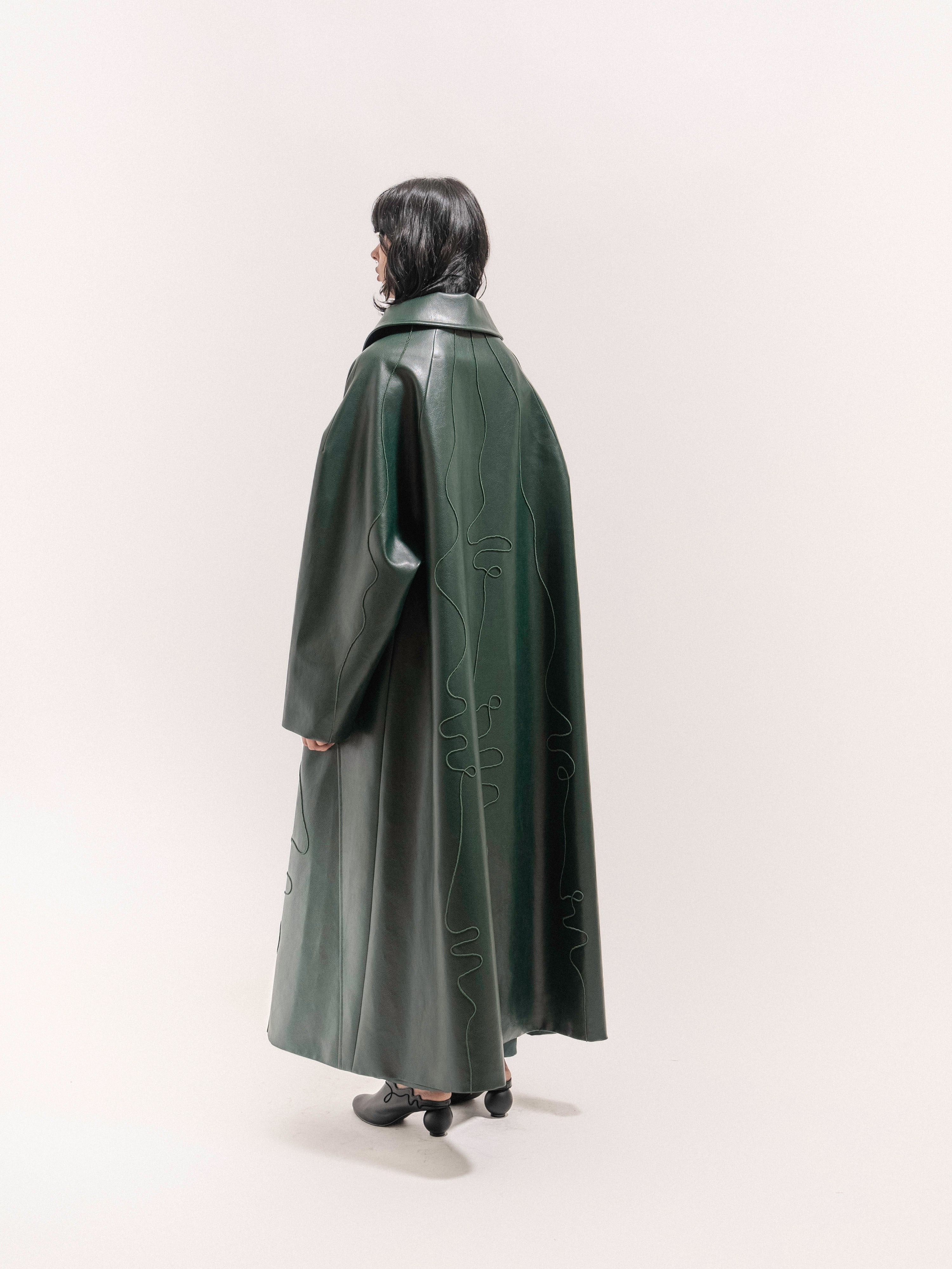 Leather Coat - Green