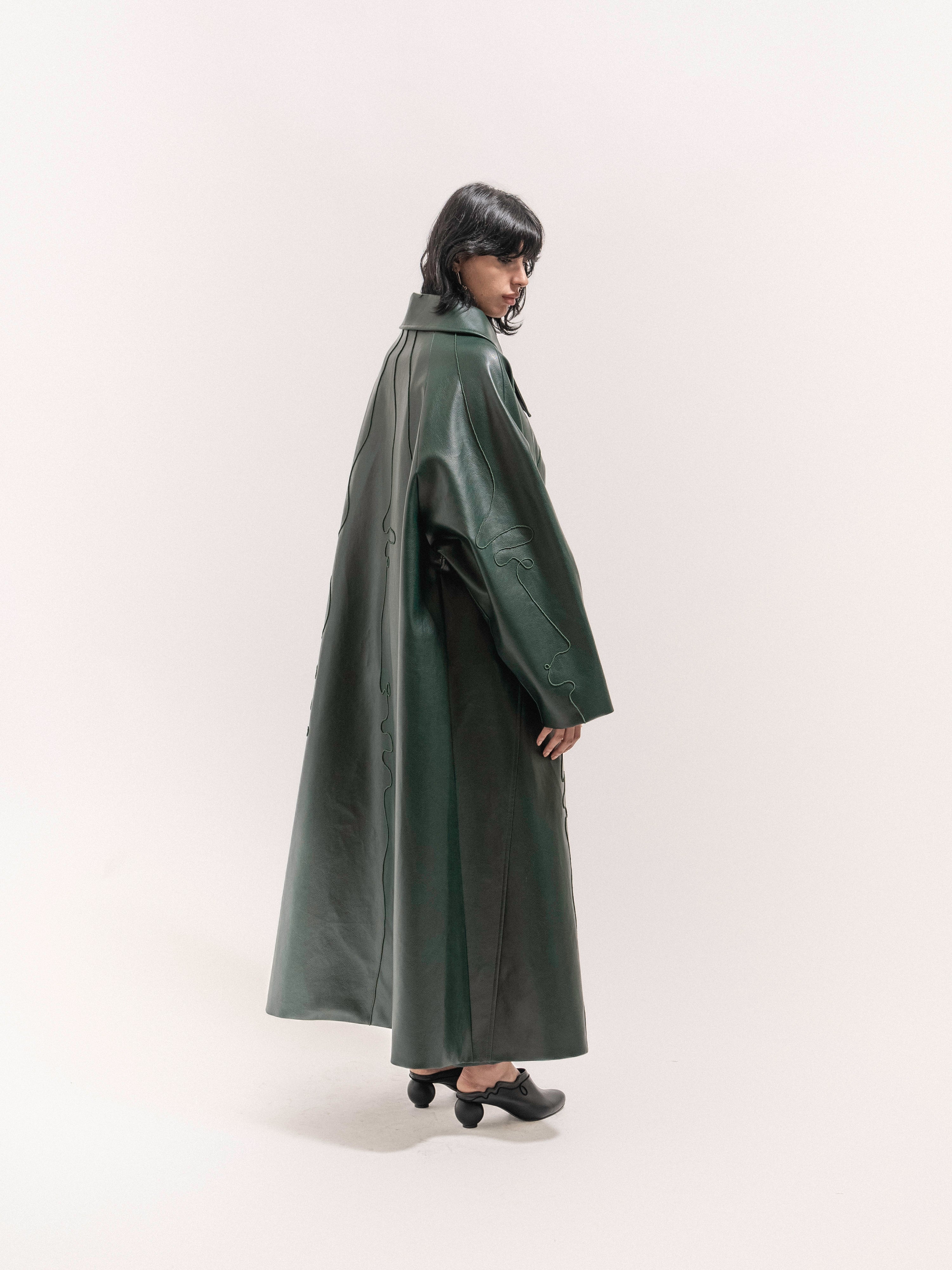 Leather Coat - Green