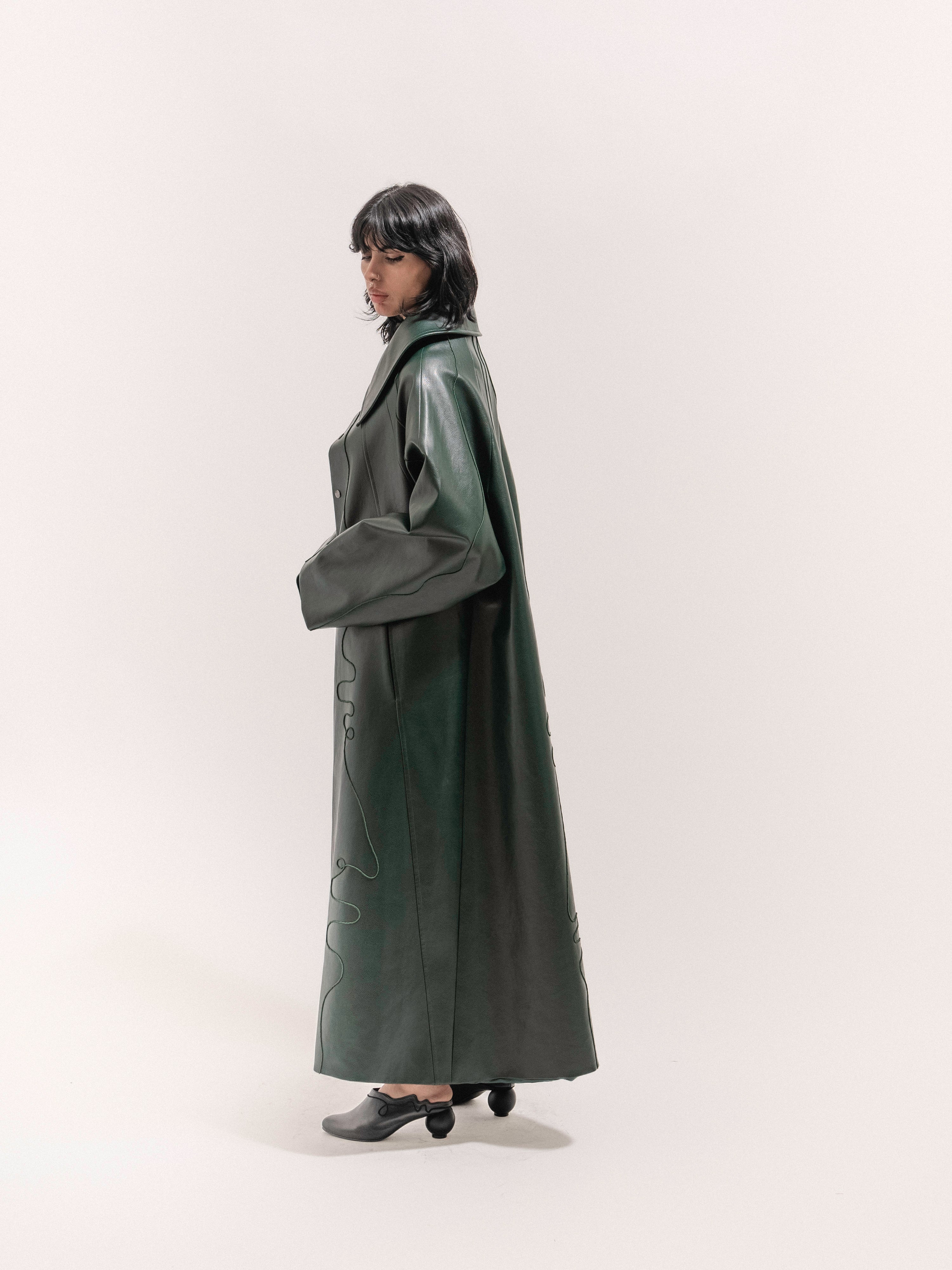 Leather Coat - Green