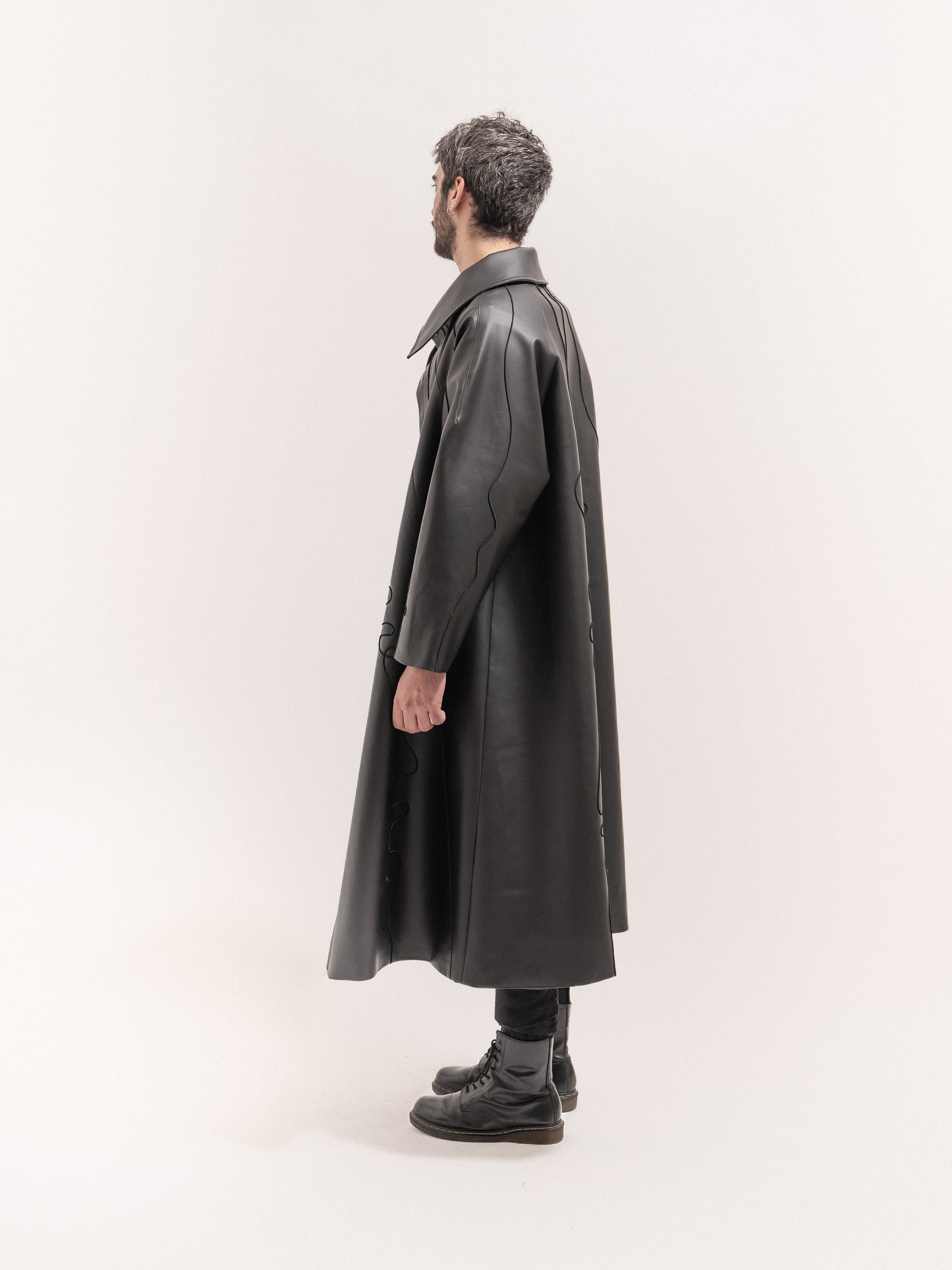 Leather Coat - Black