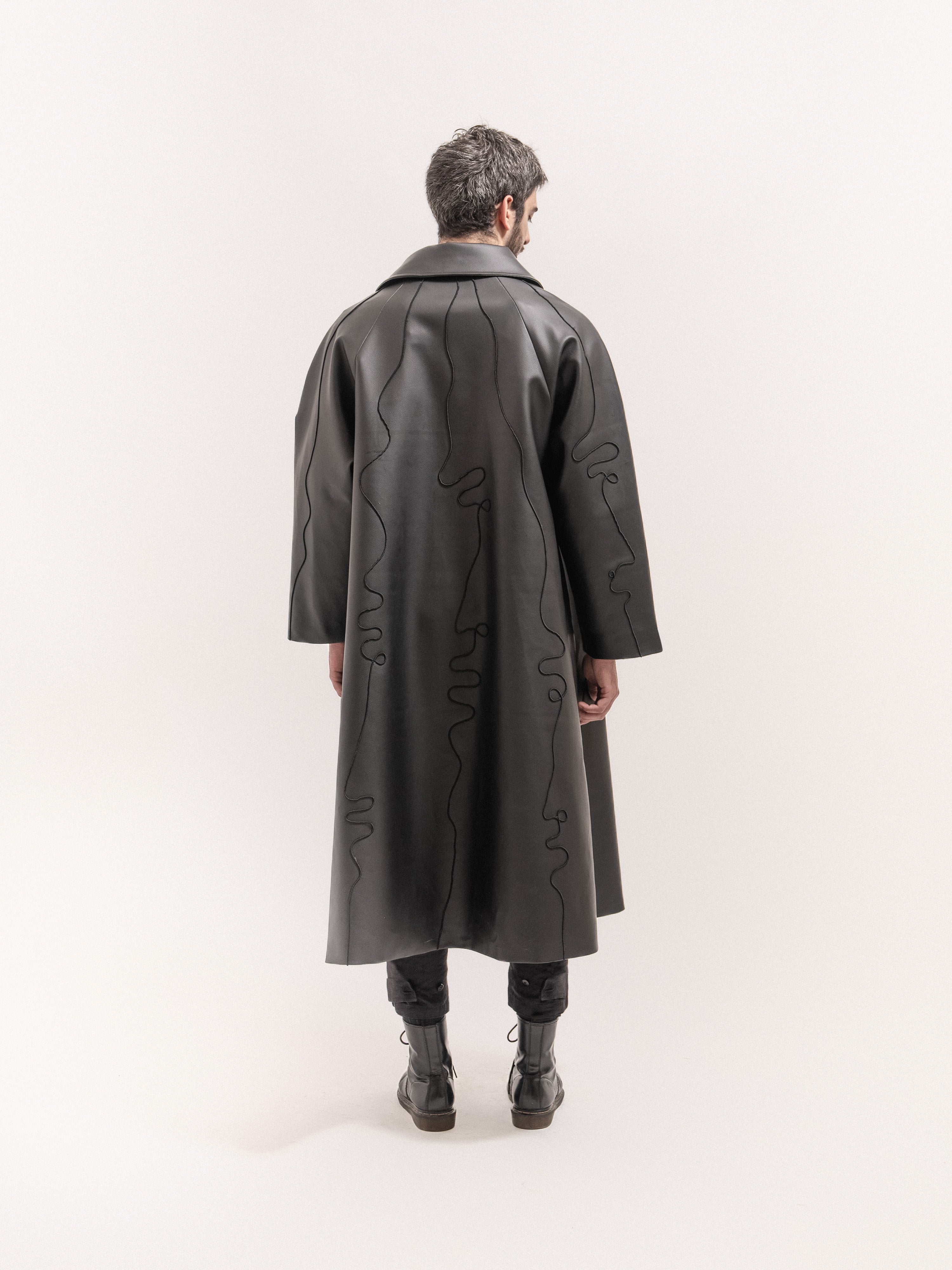 Leather Coat - Black