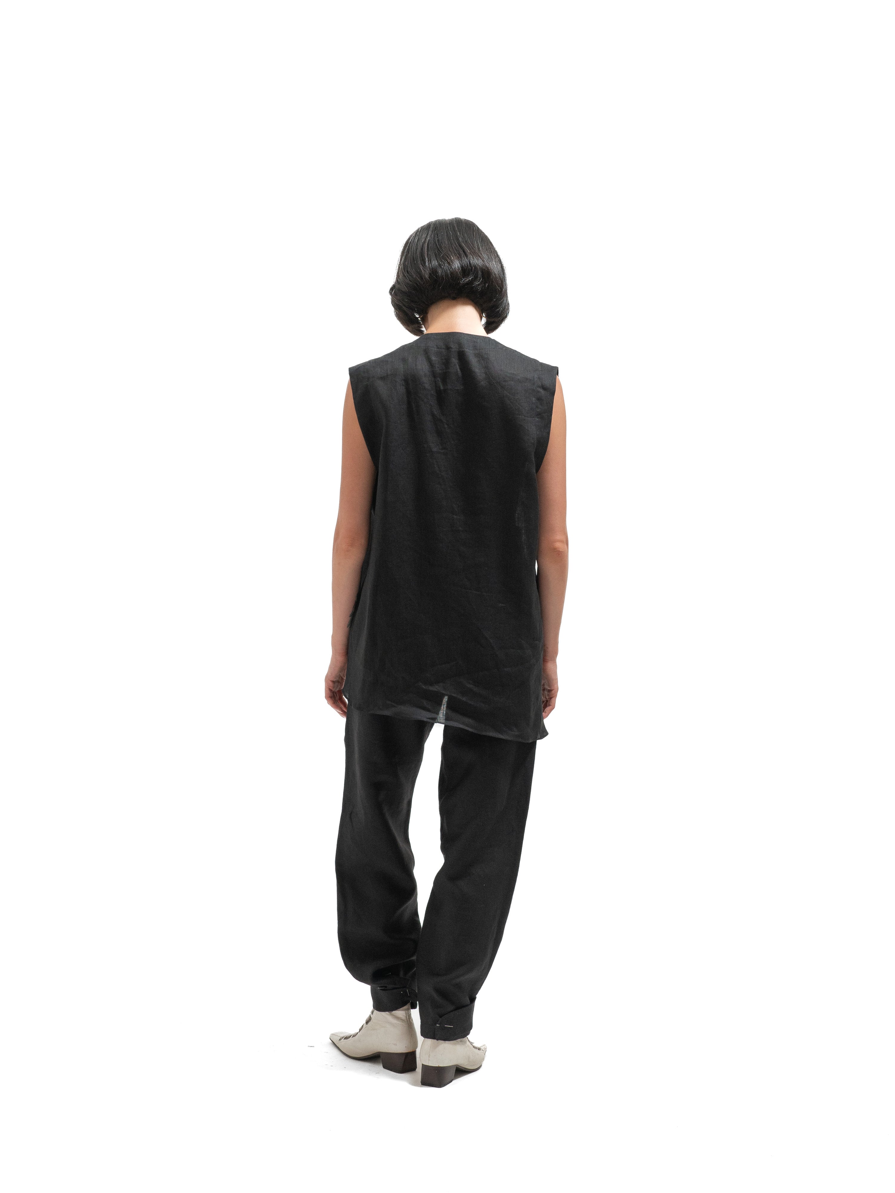 Over-Lapping Top - Black