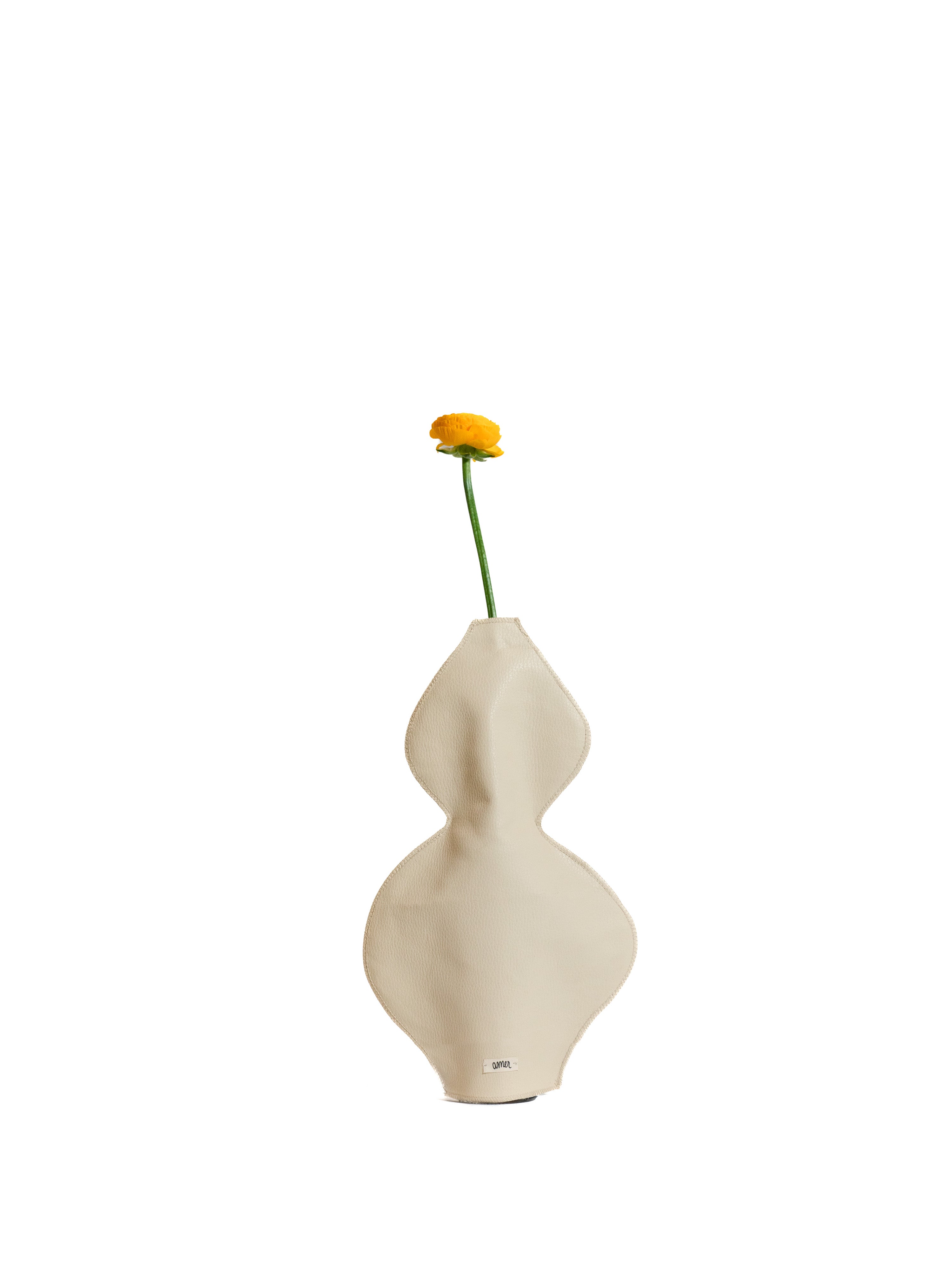 The Curved Face Vase - Beige
