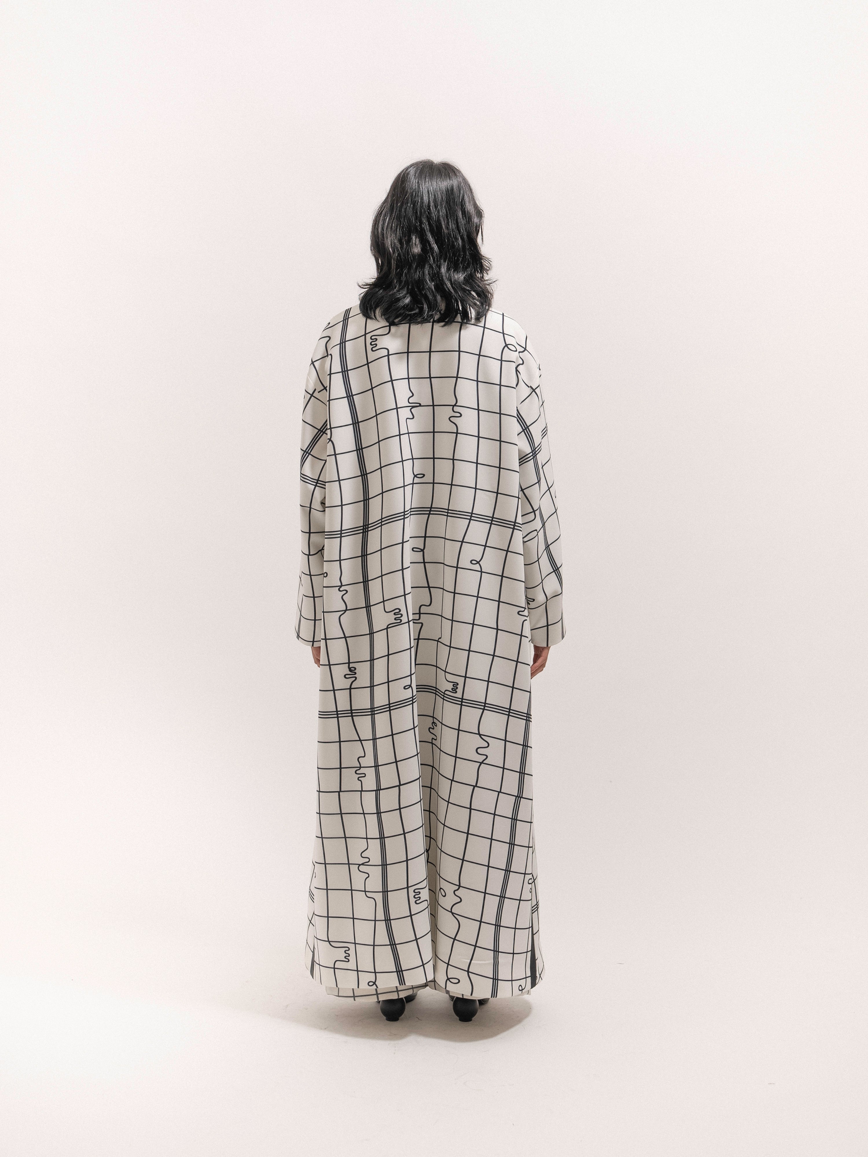 Grid Print Coat