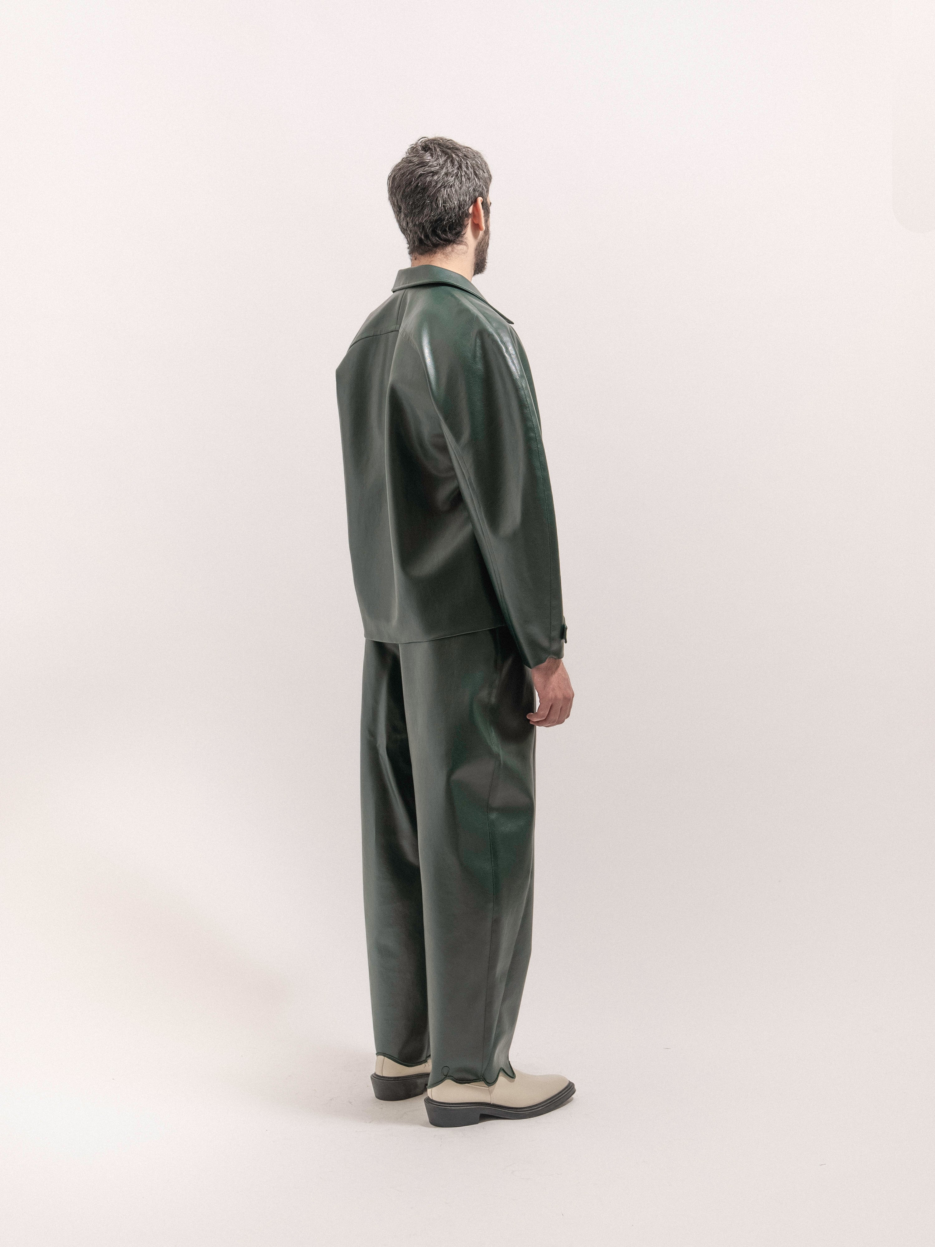 Leather Circle Jacket - Green