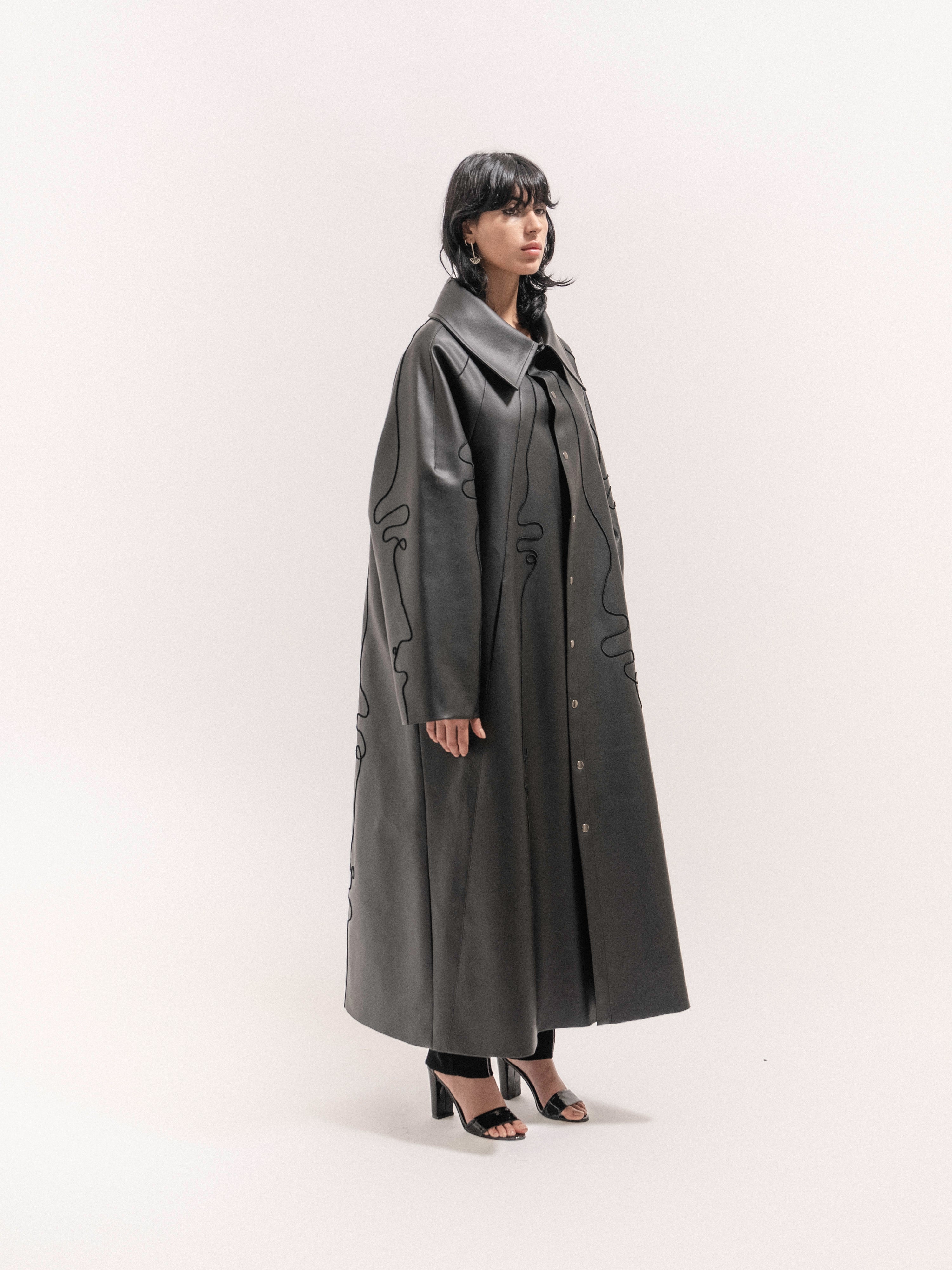 Leather Coat - Black