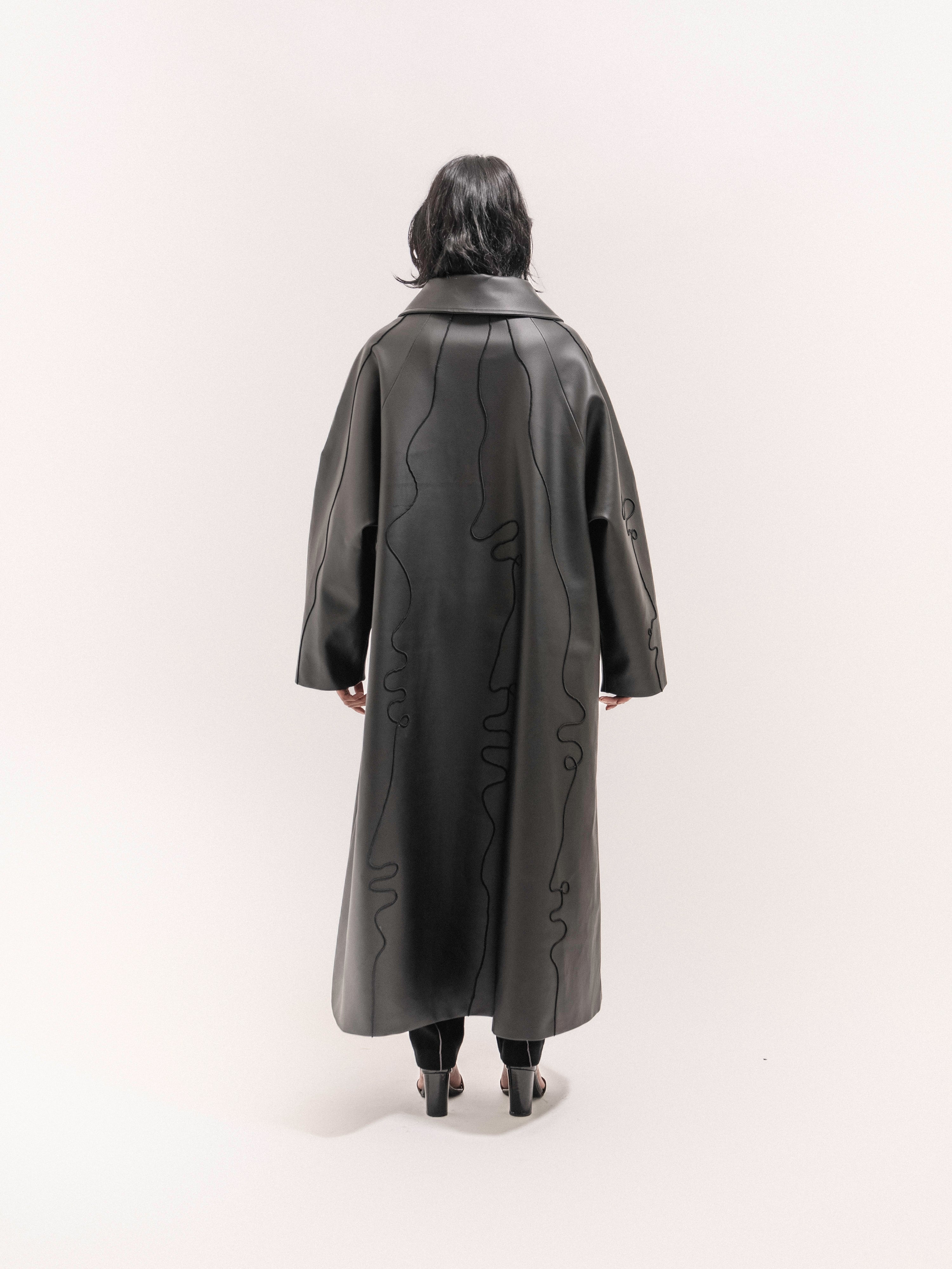 Leather Coat - Black