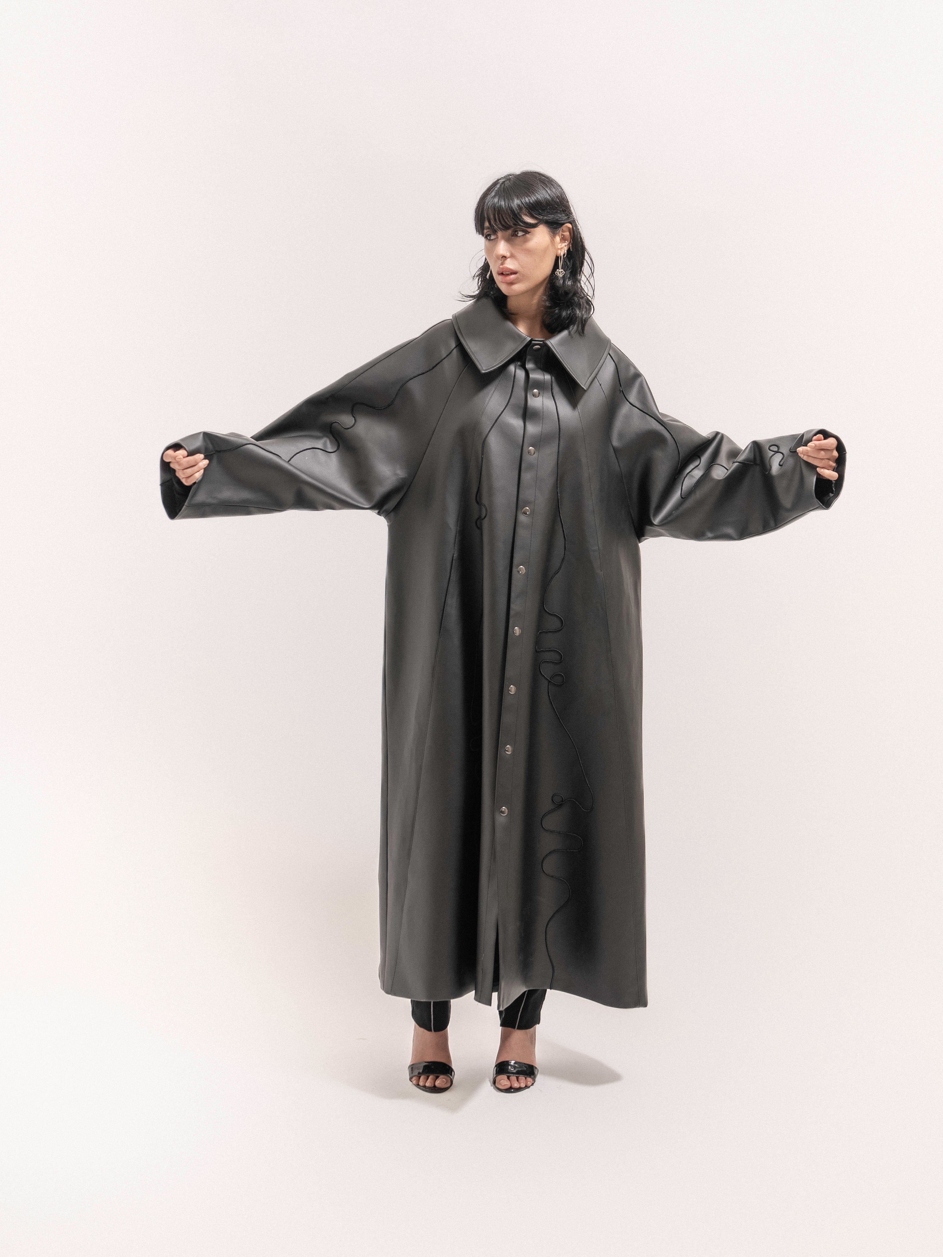 Leather Coat - Black