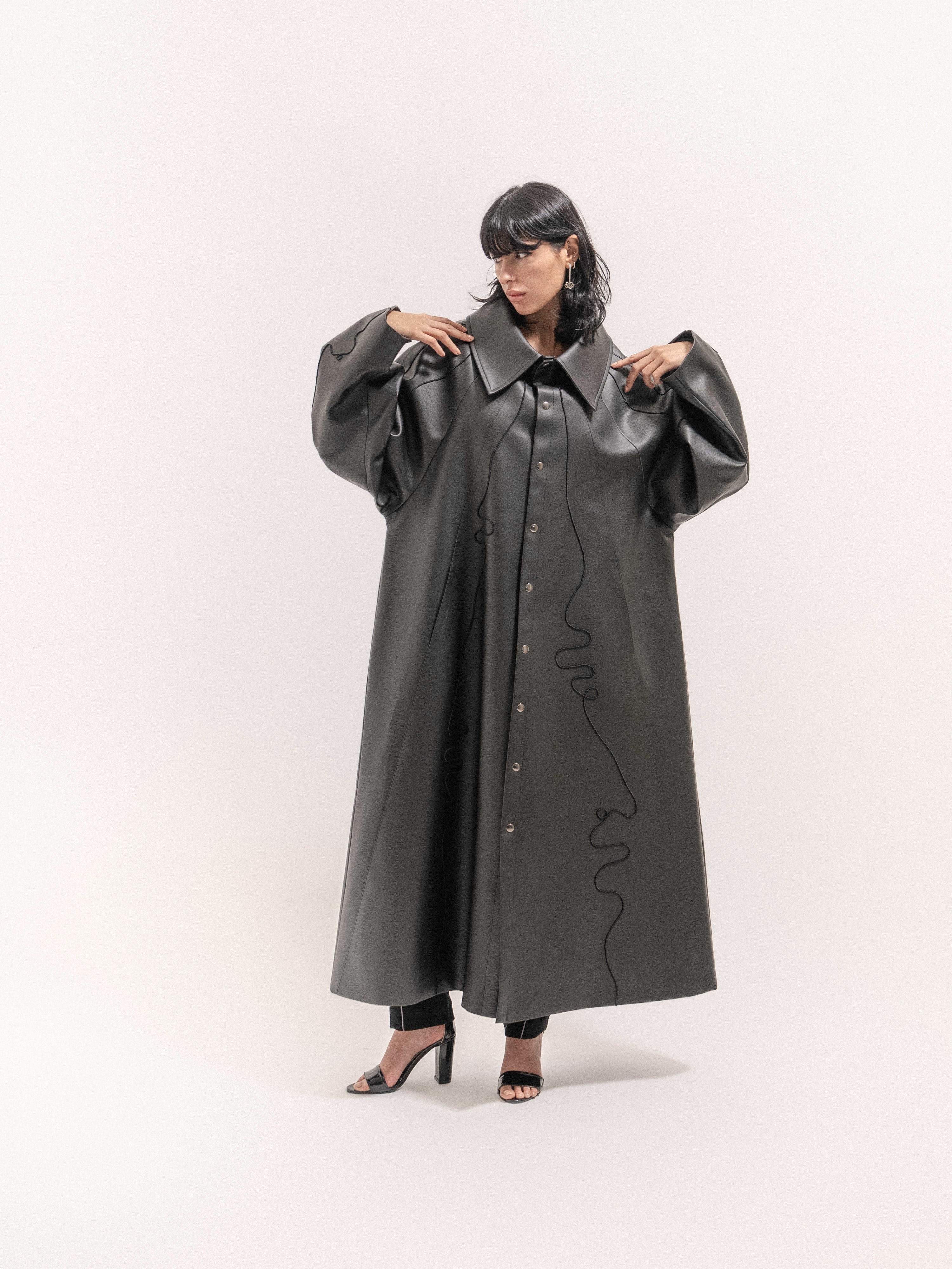 Leather Coat - Black