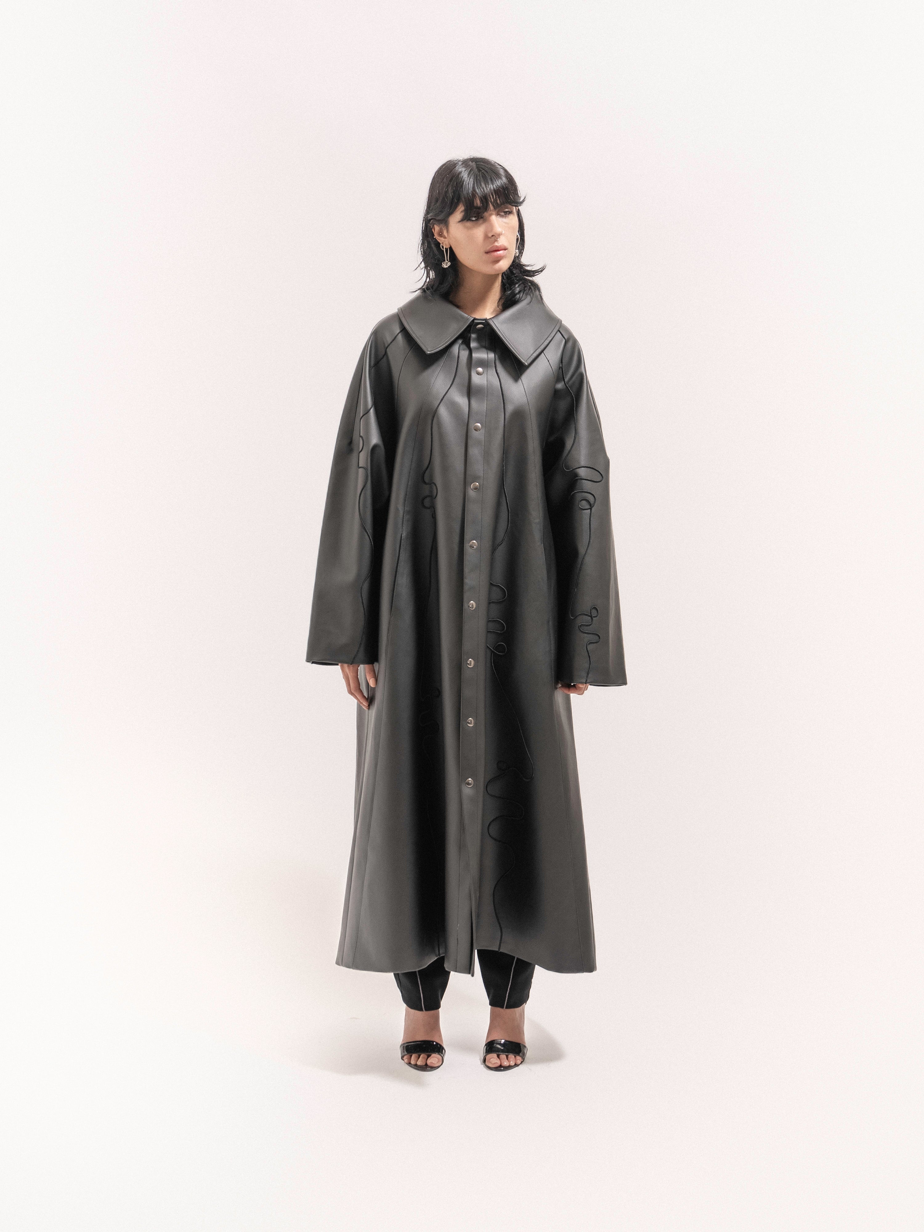 Leather Coat - Black