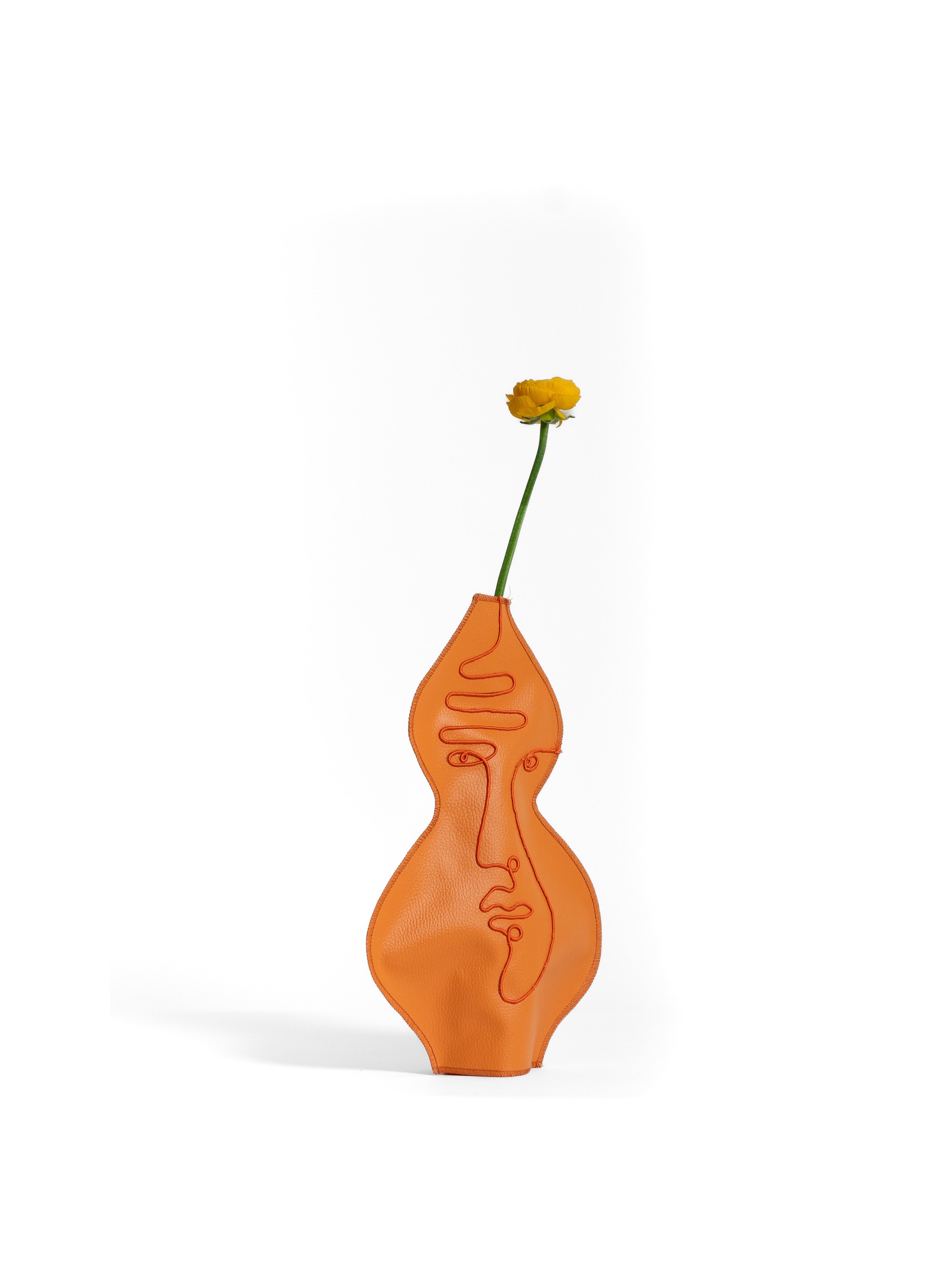 The Curved Face Vase - Orange