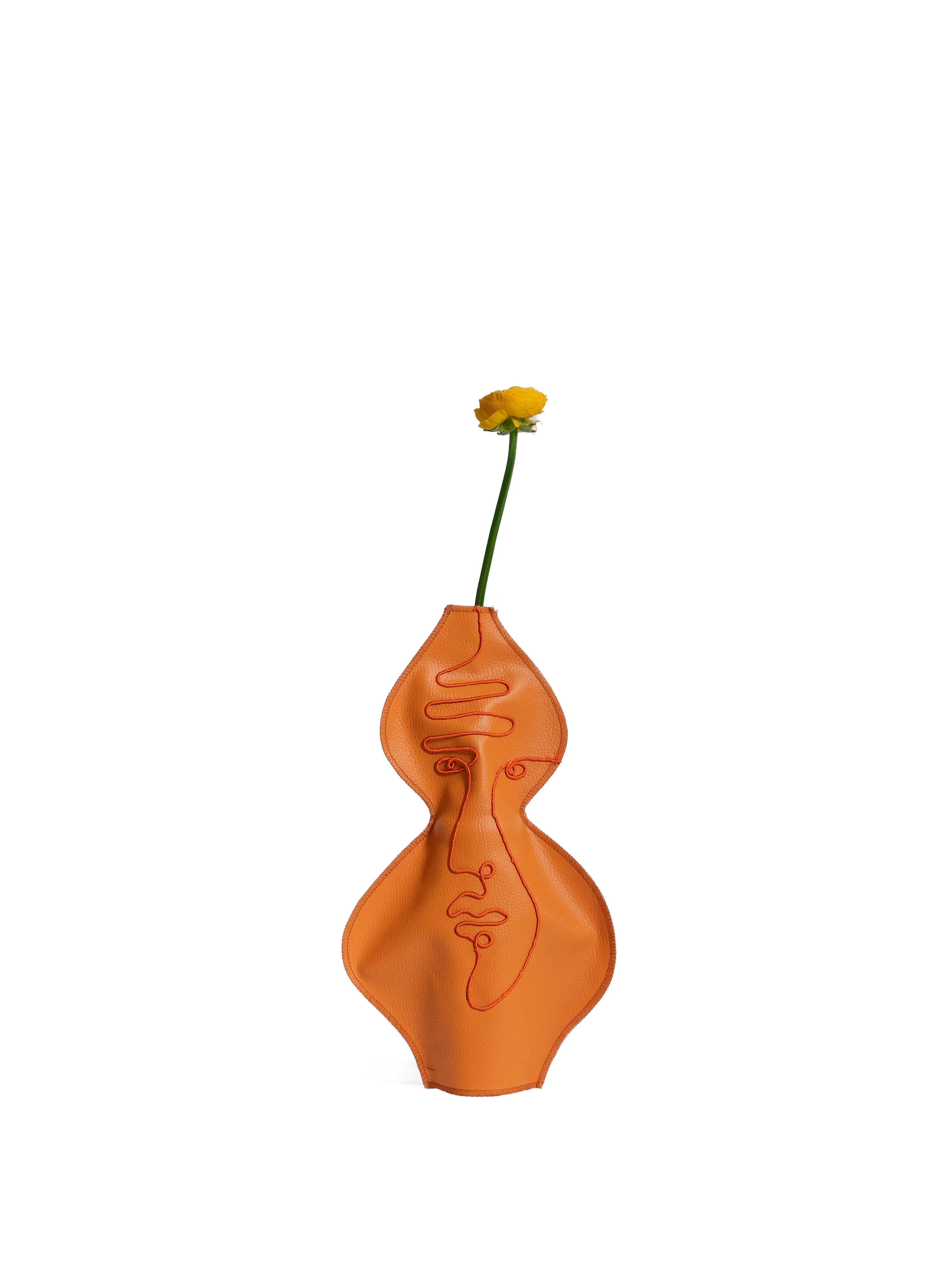 The Curved Face Vase - Orange