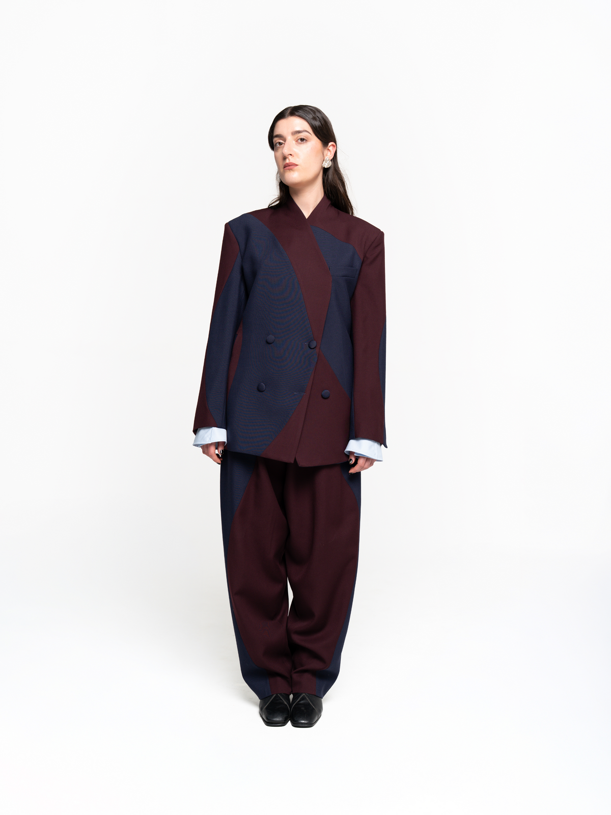 Cutout Pleated Suit Pants - Women