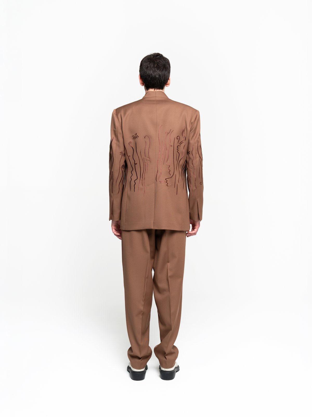 Embroidered Double Breasted Blazer - Men