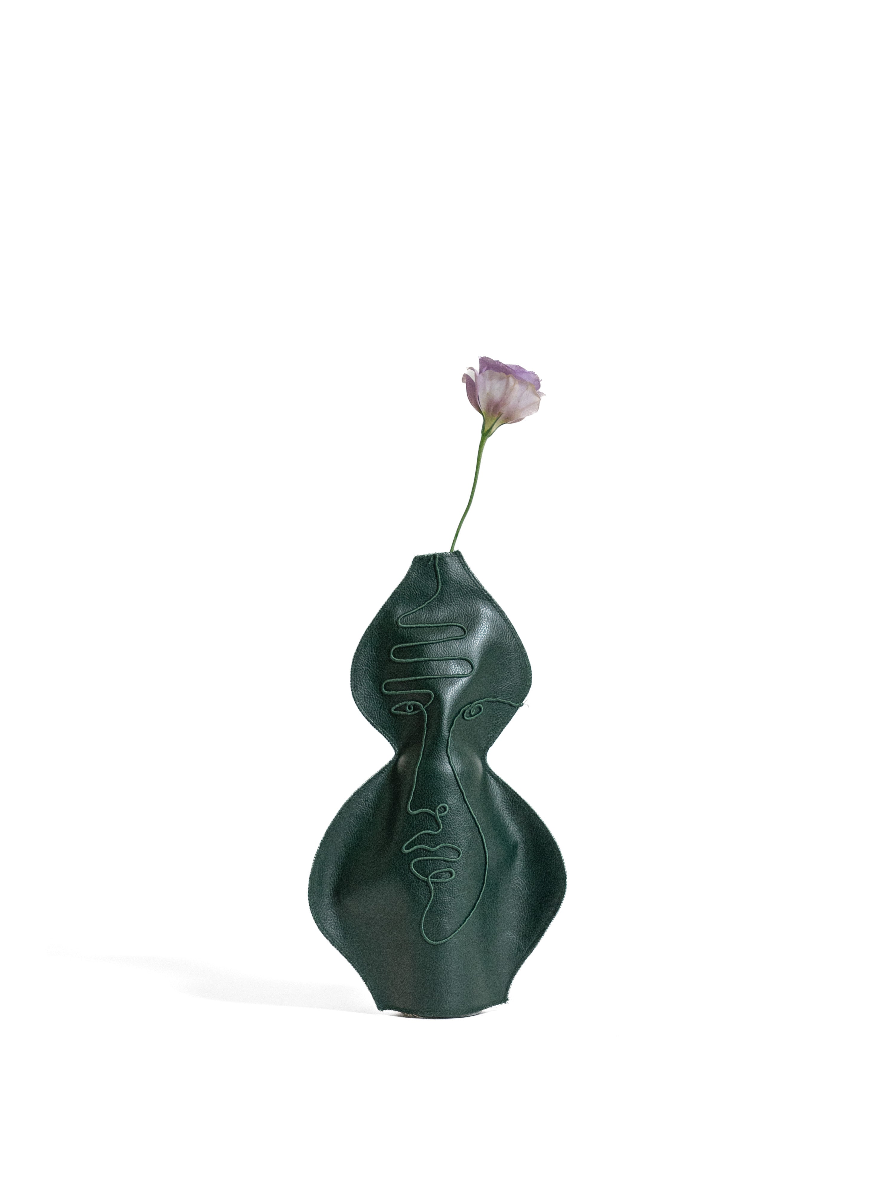 The Curved Face Vase - Green