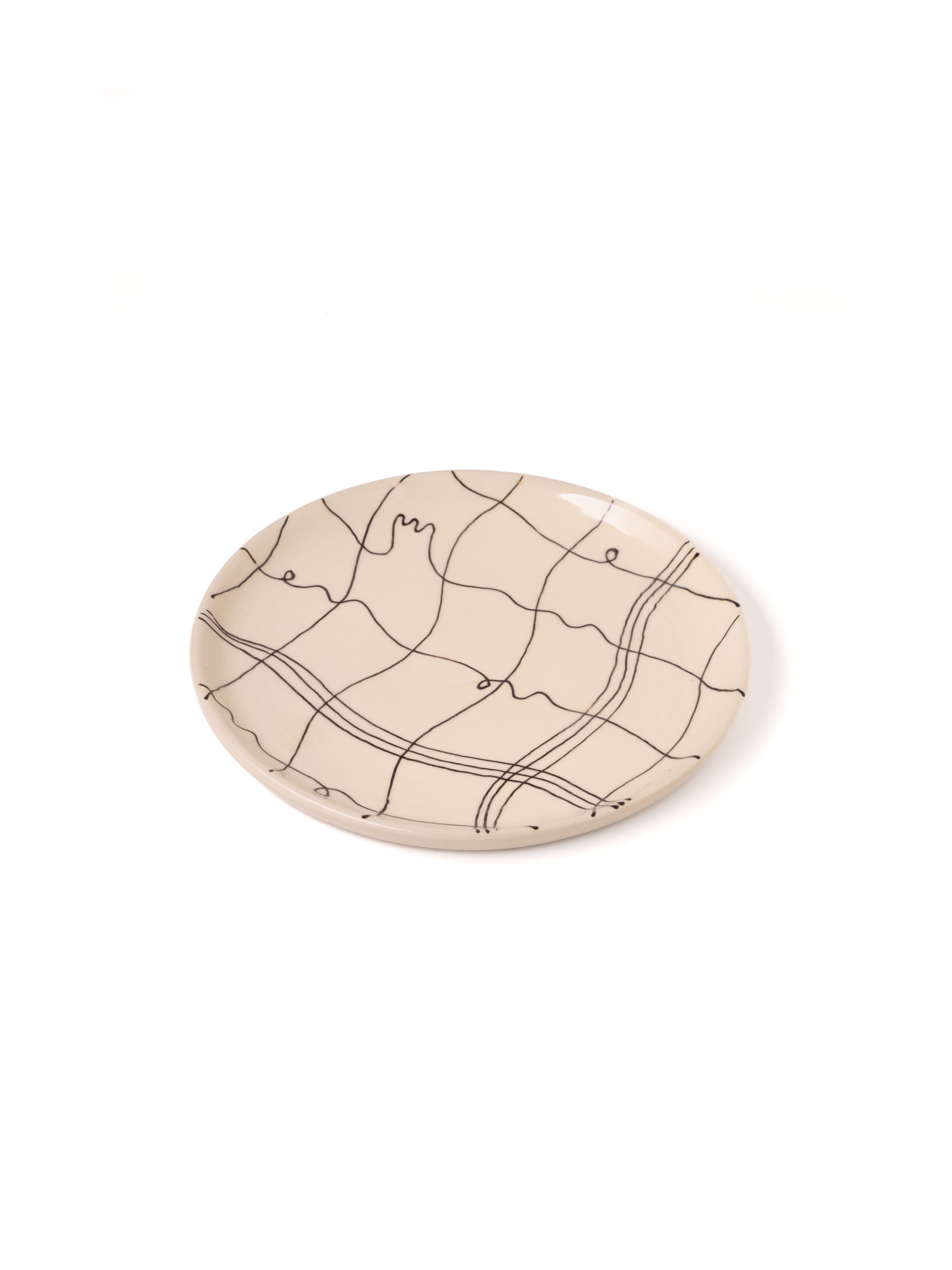 Grid Print Dinner Plate