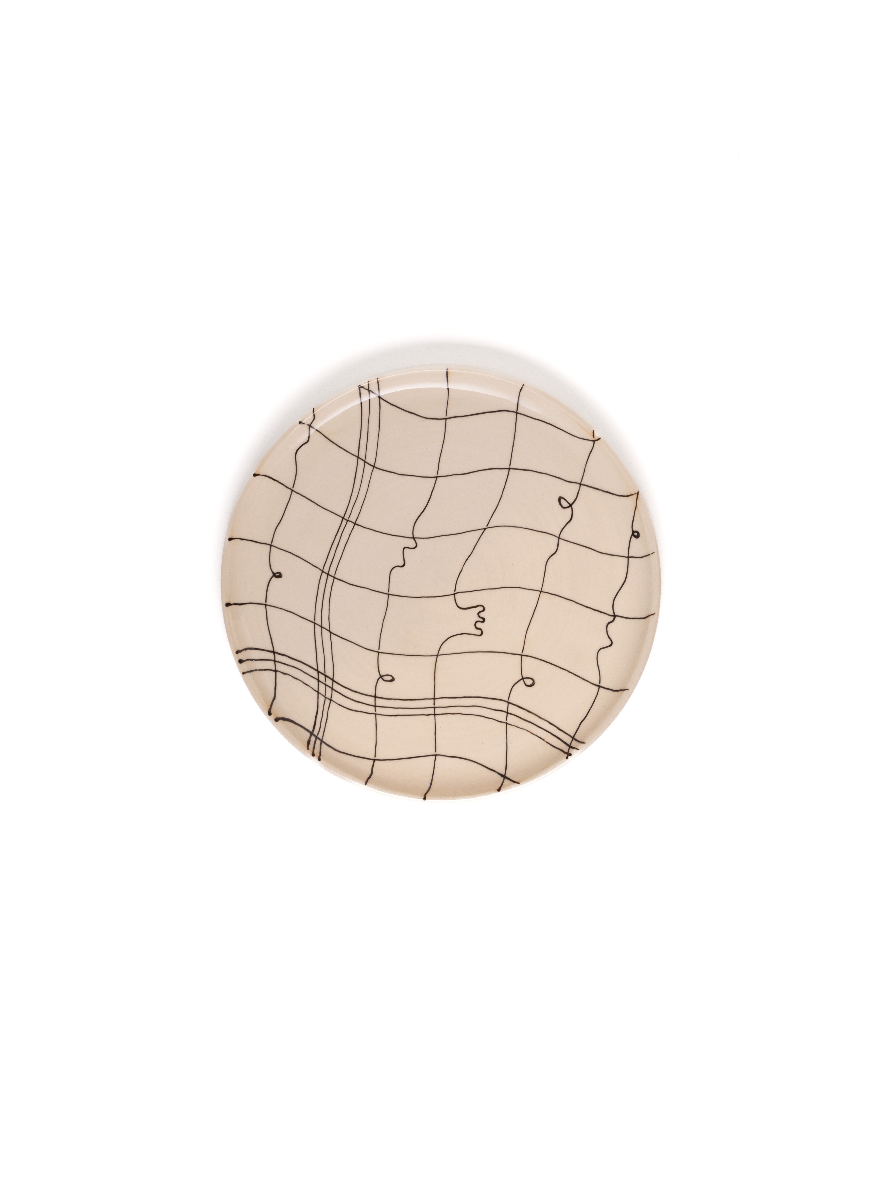 Grid Print Dinner Plate