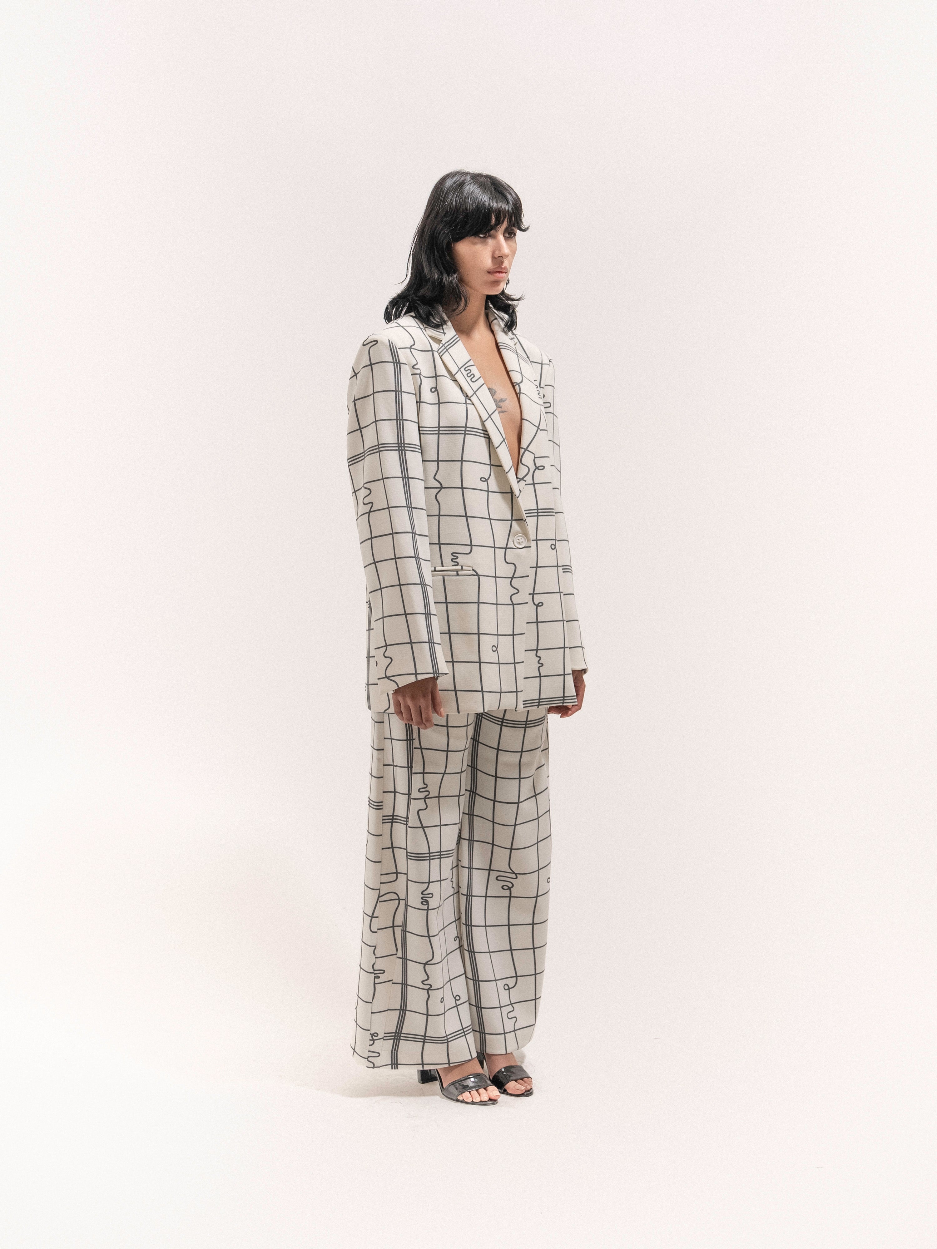 Grid Print Suit