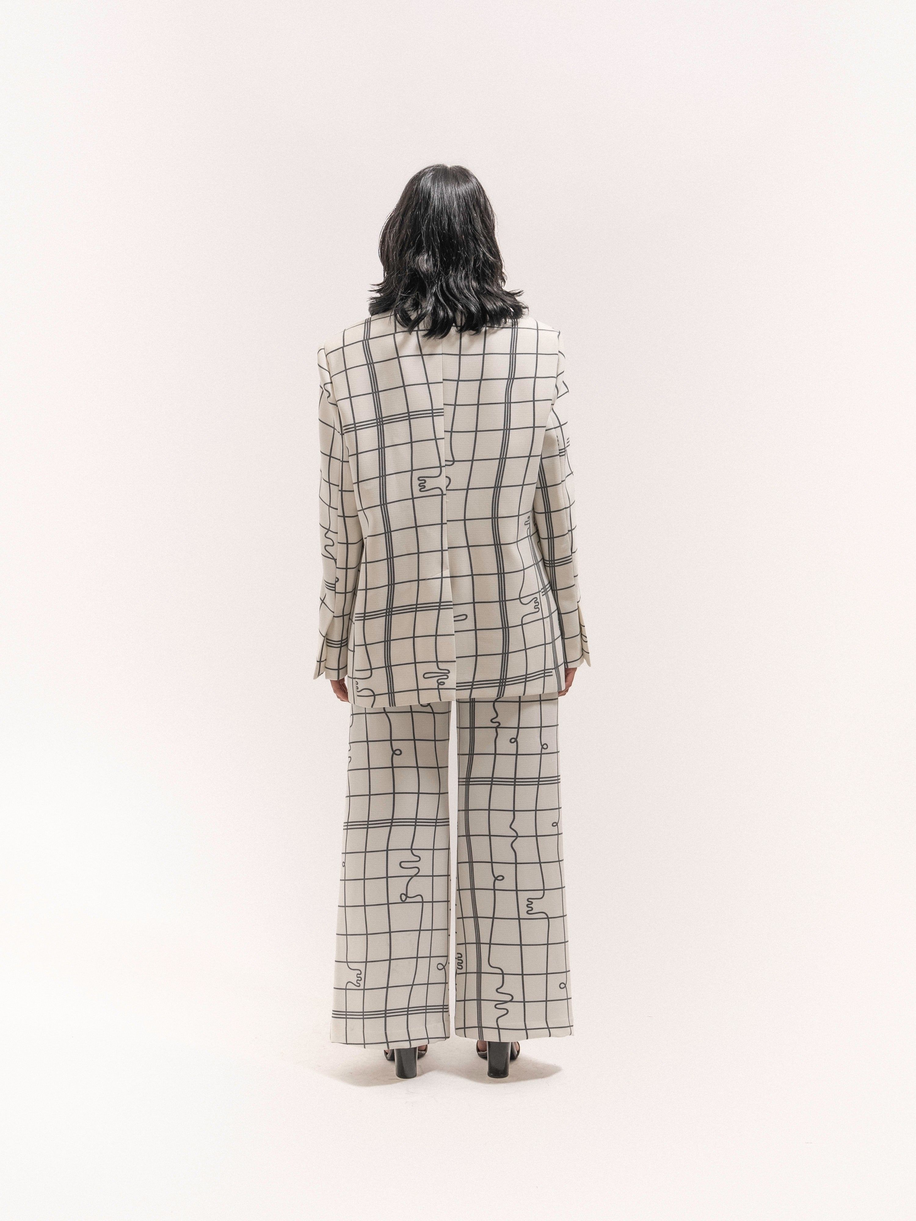 Grid Print Suit