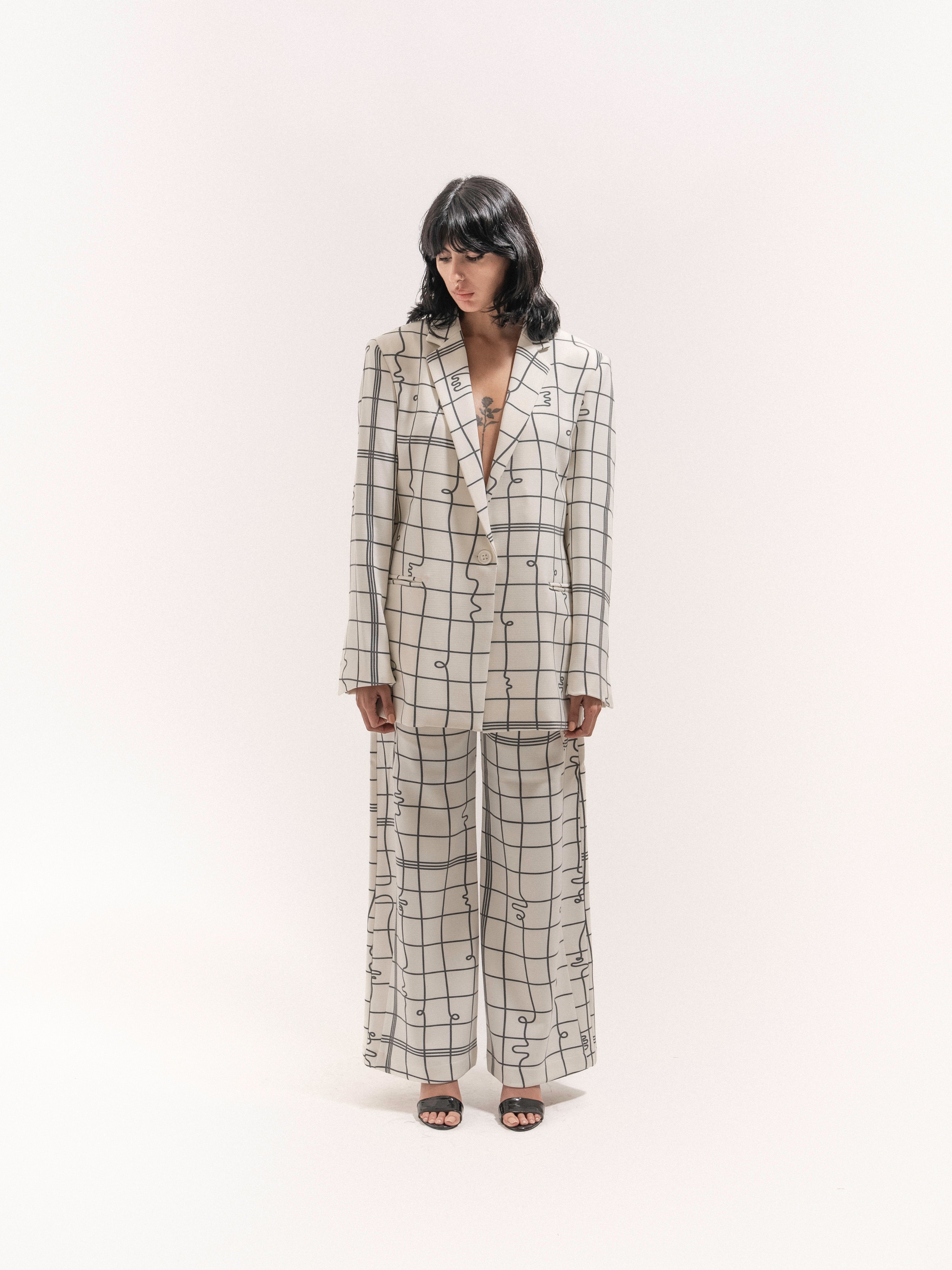 Grid Print Suit