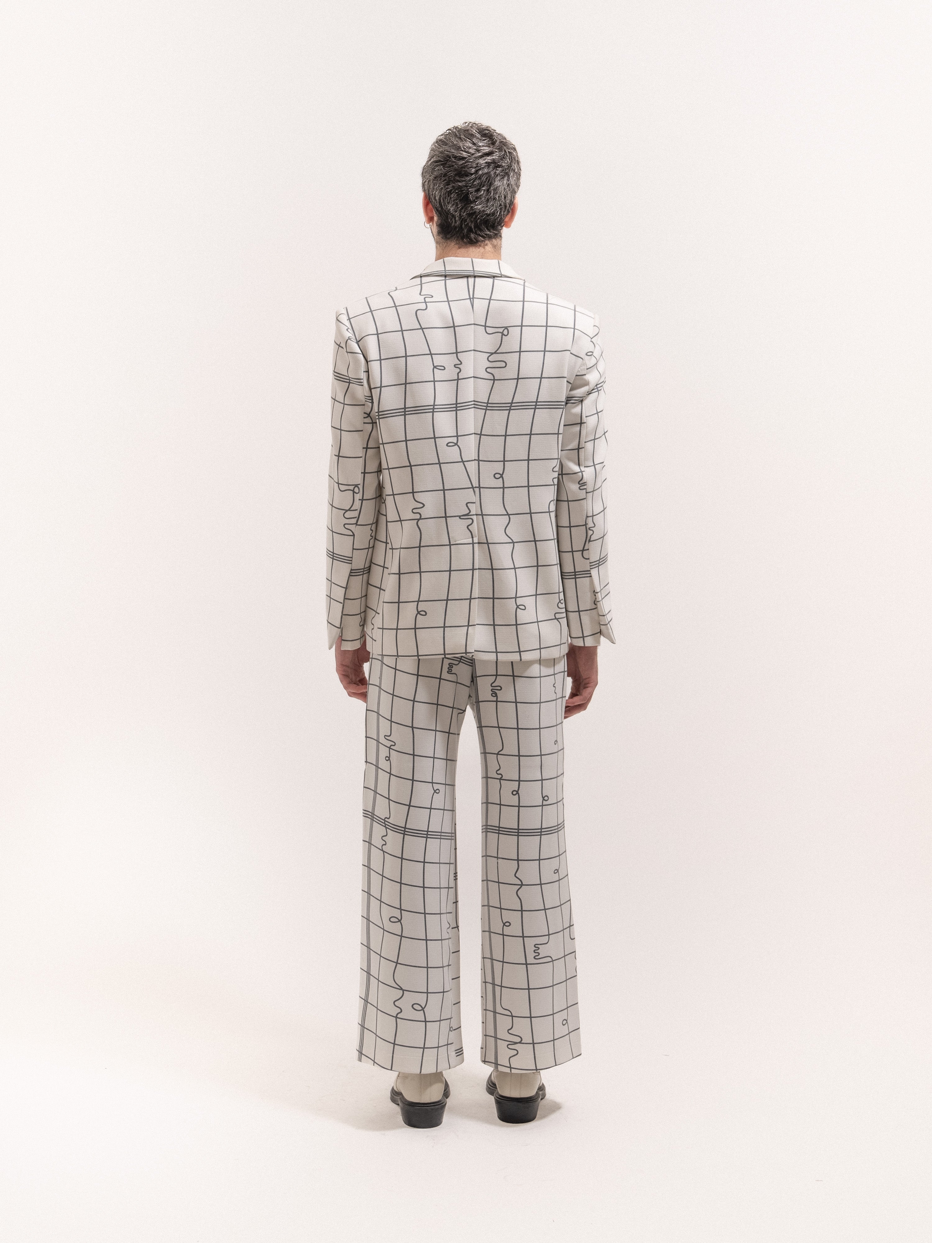 Men Grid Print Suit