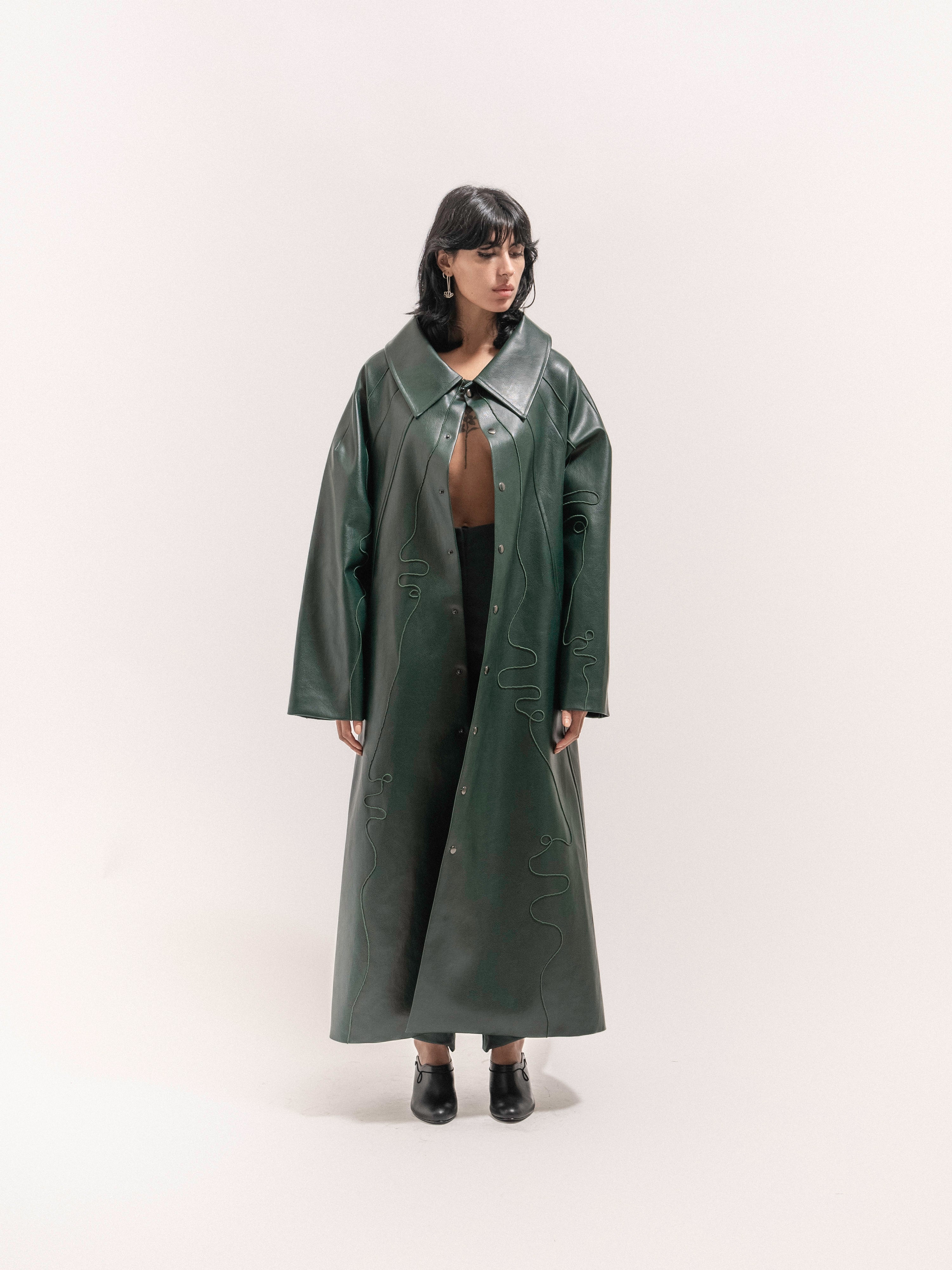 Leather Coat - Green