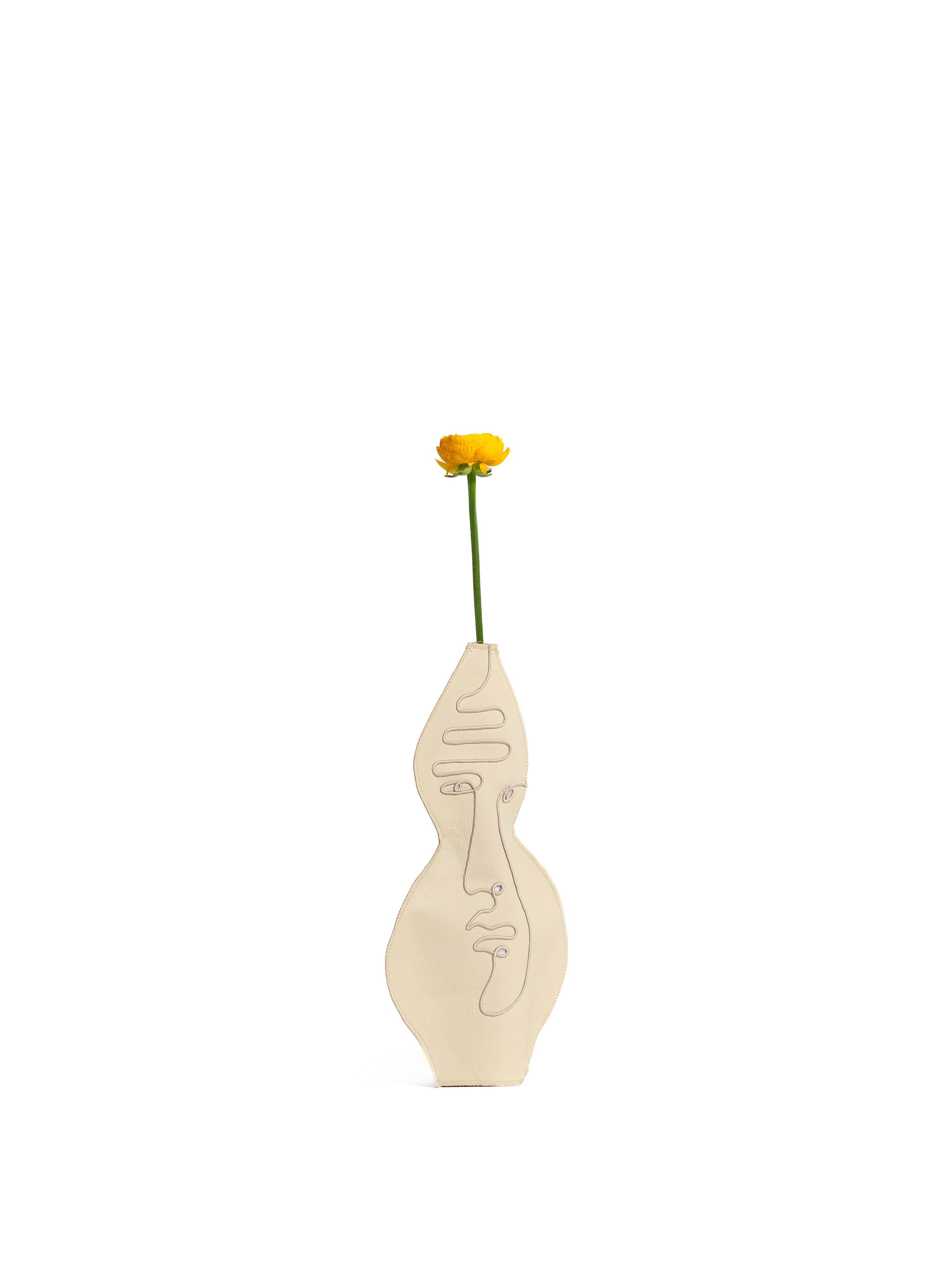 The Curved Face Vase - Beige