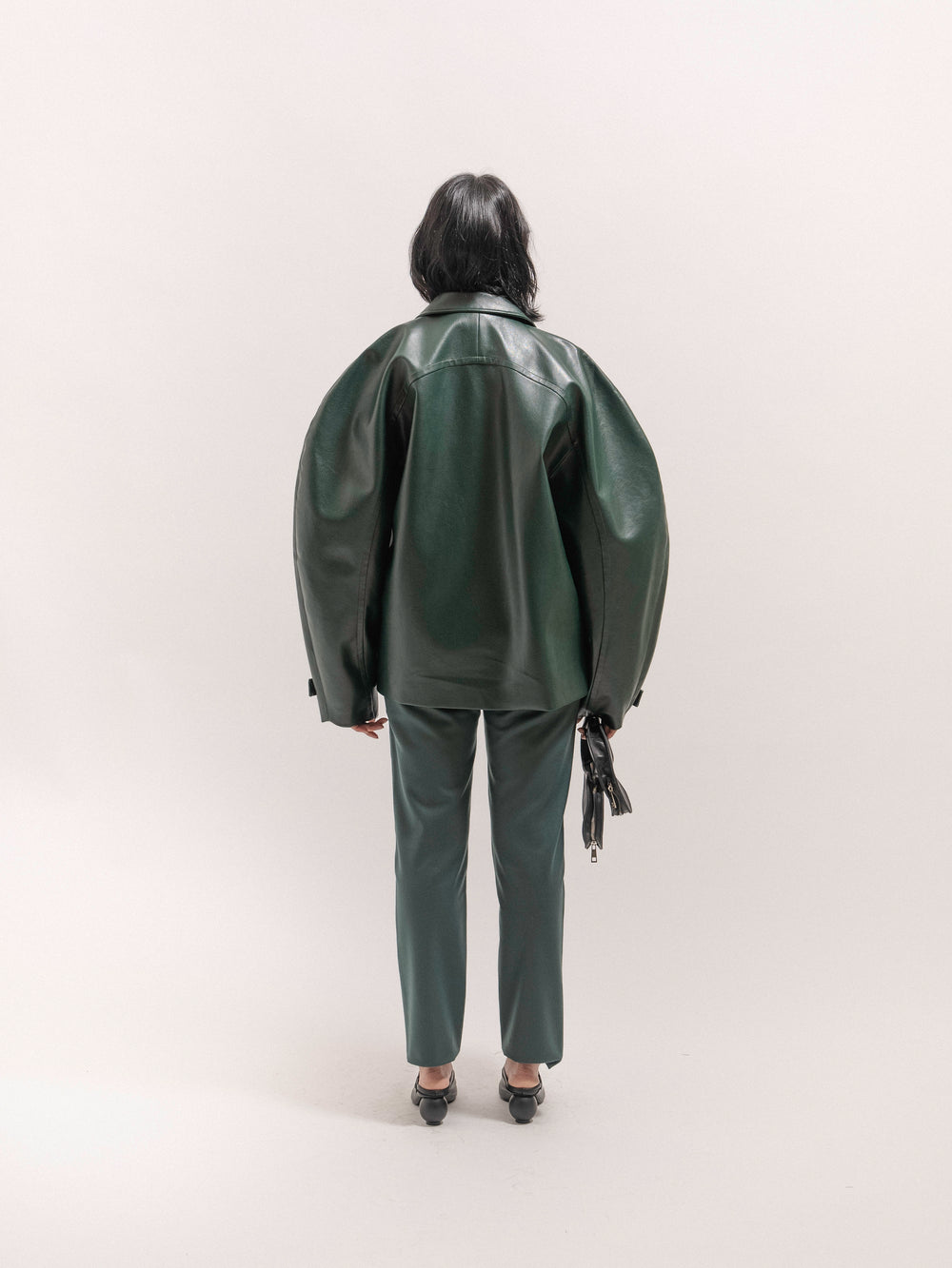 Leather Circle Jacket - Green