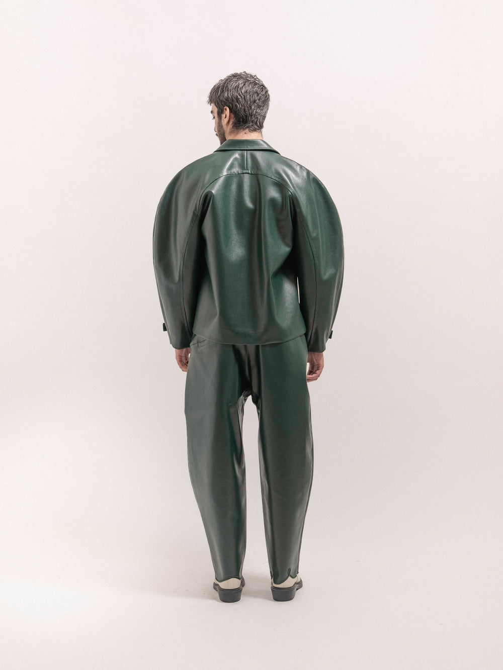 Leather Circle Jacket - Green
