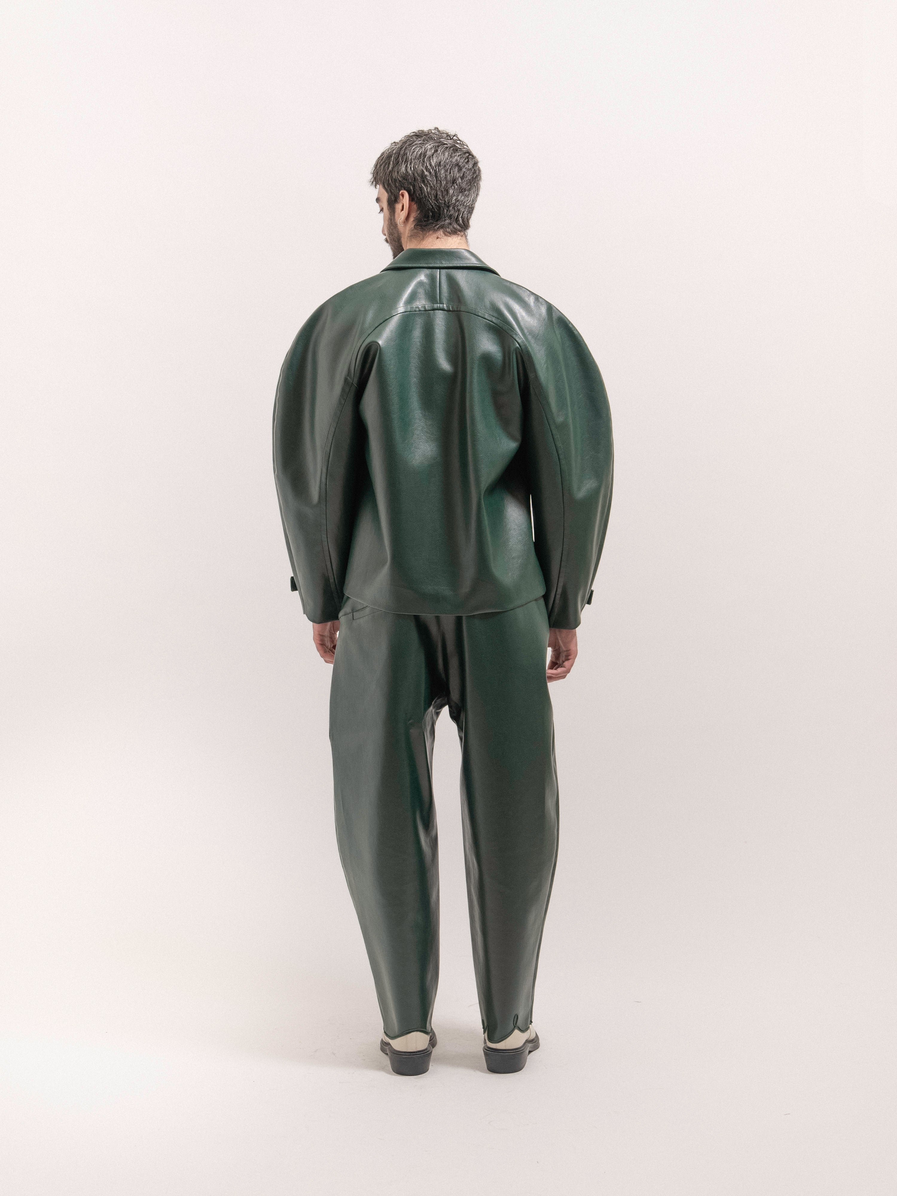 Leather Circle Jacket - Green