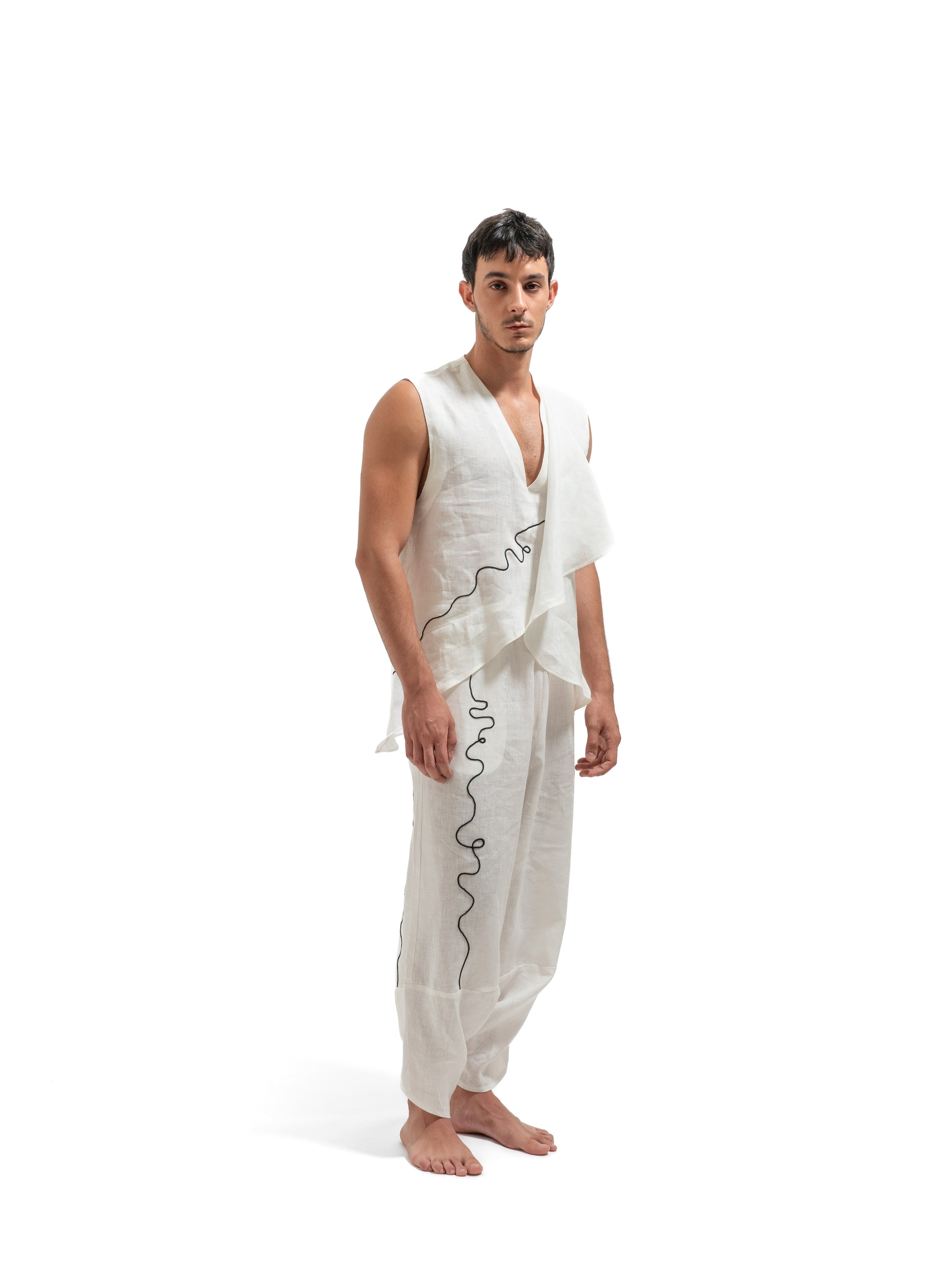Over-Lapping Top - White