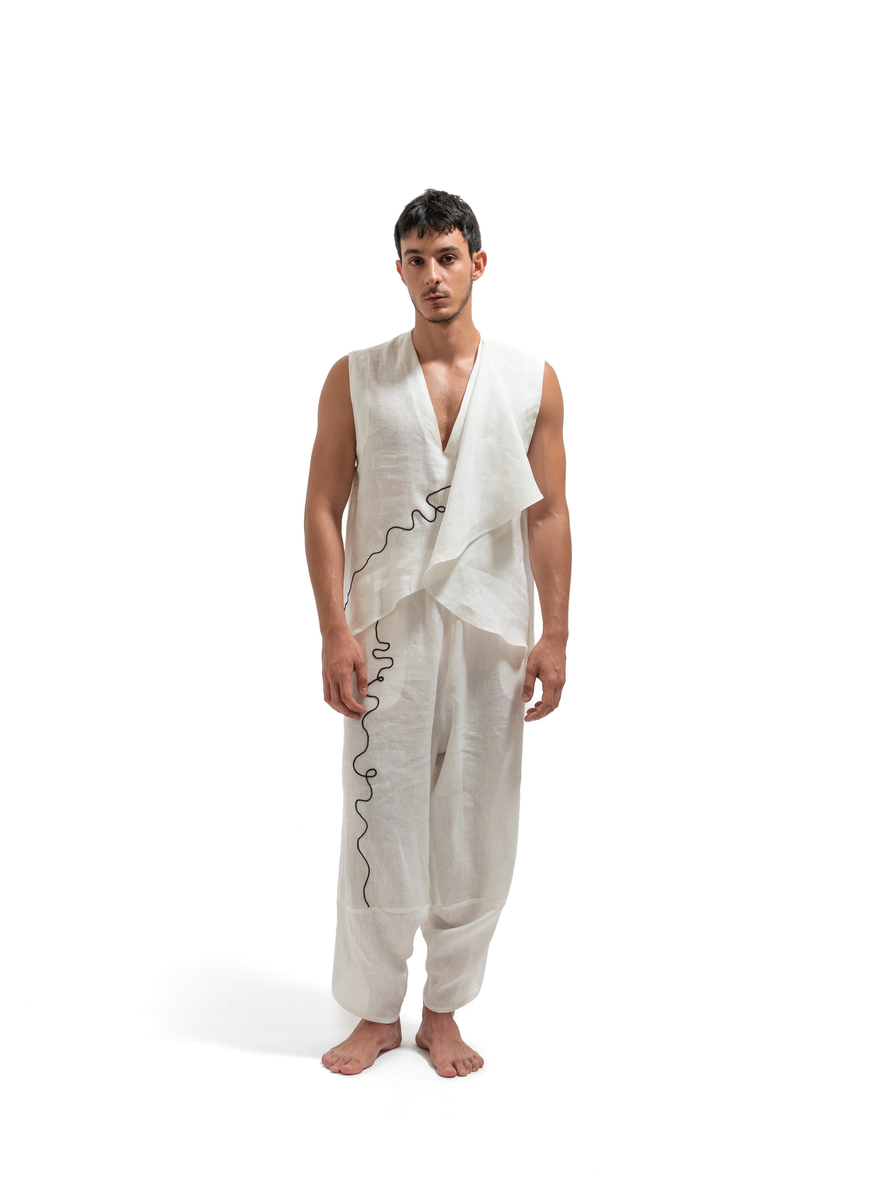 Over-Lapping Top - White