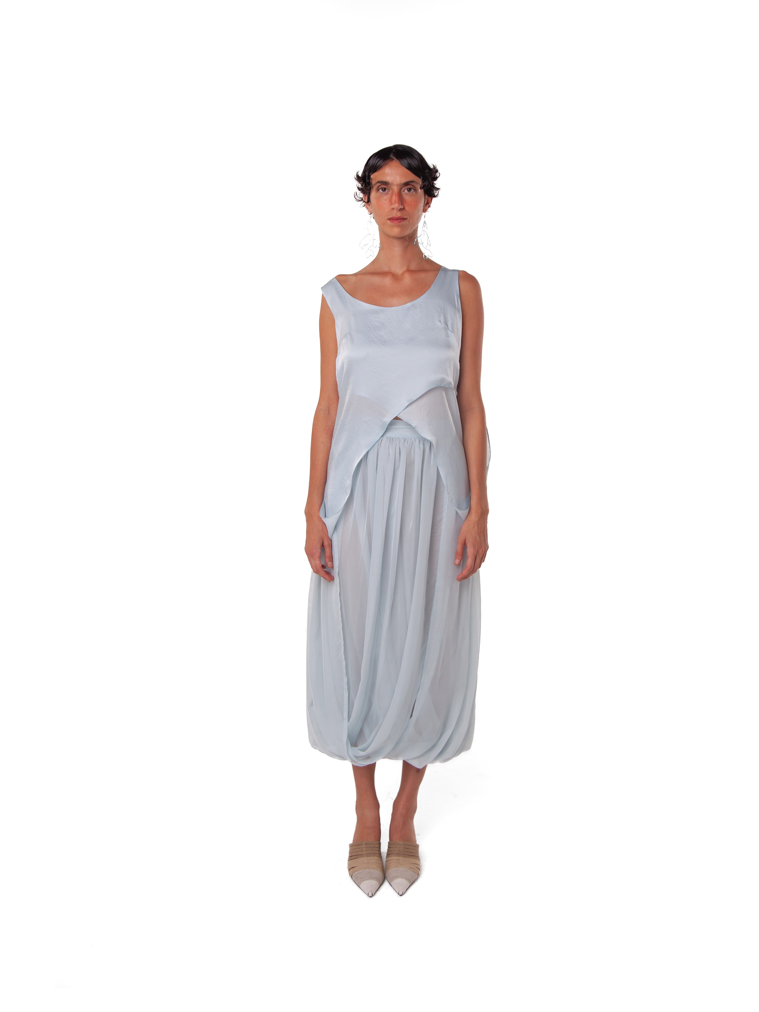 Loop Skirt - Blue Chiffon