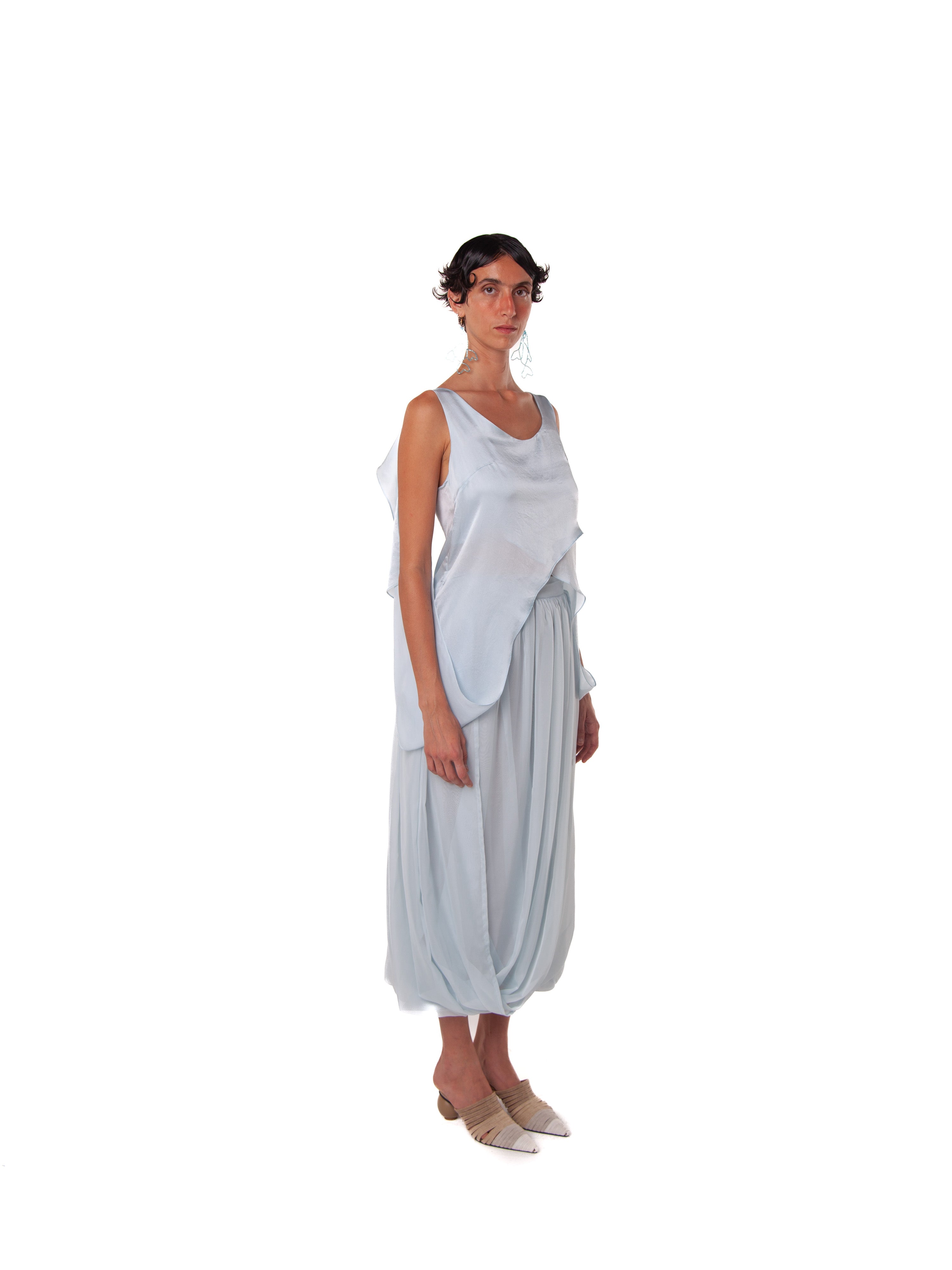 Loop Skirt - Blue Chiffon
